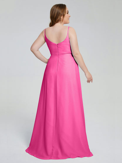 Rachel Sleeveless Split Plus Size Long Bridesmaid Dresses