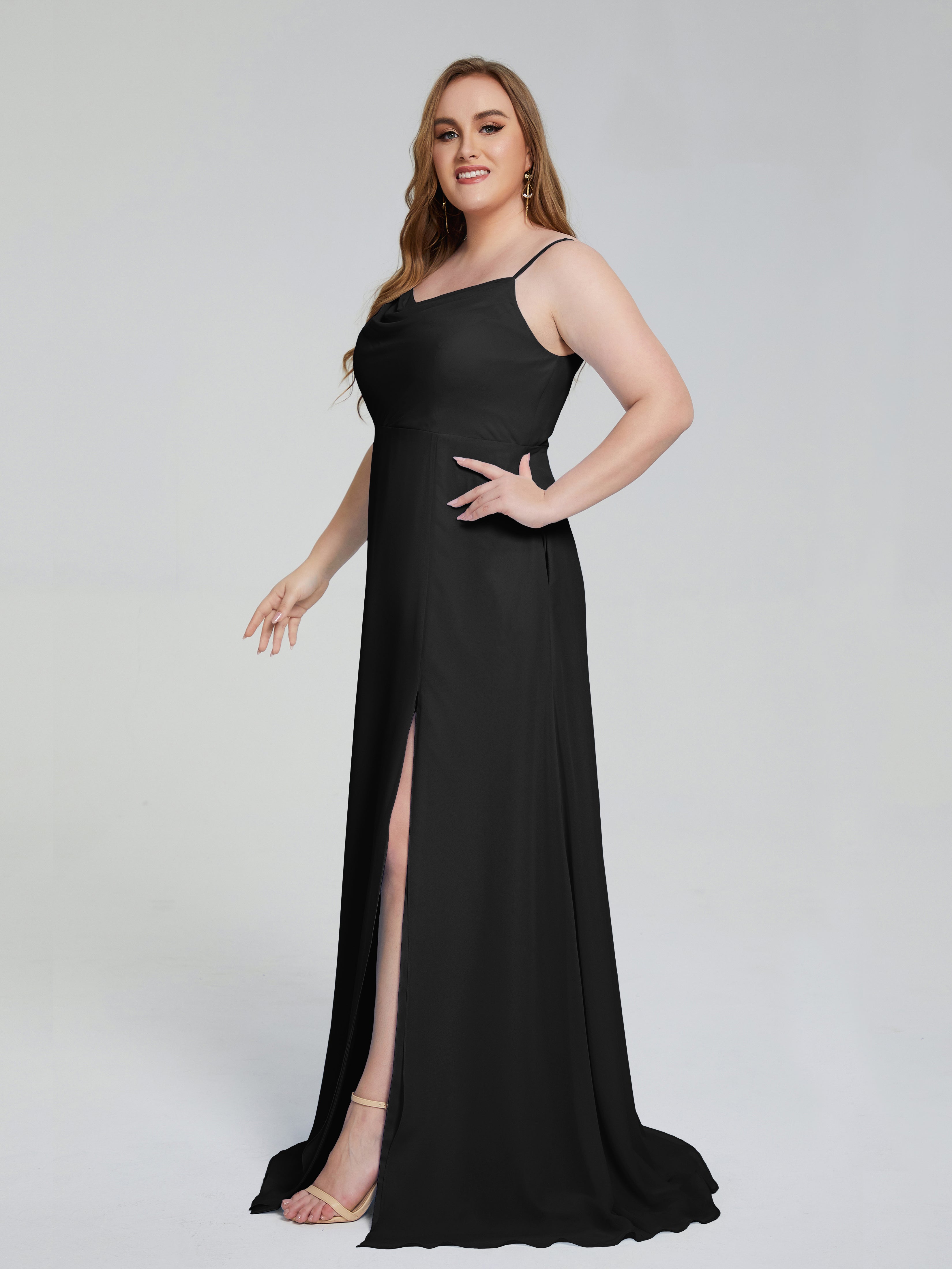Rachel Sleeveless Split Plus Size Long Bridesmaid Dresses