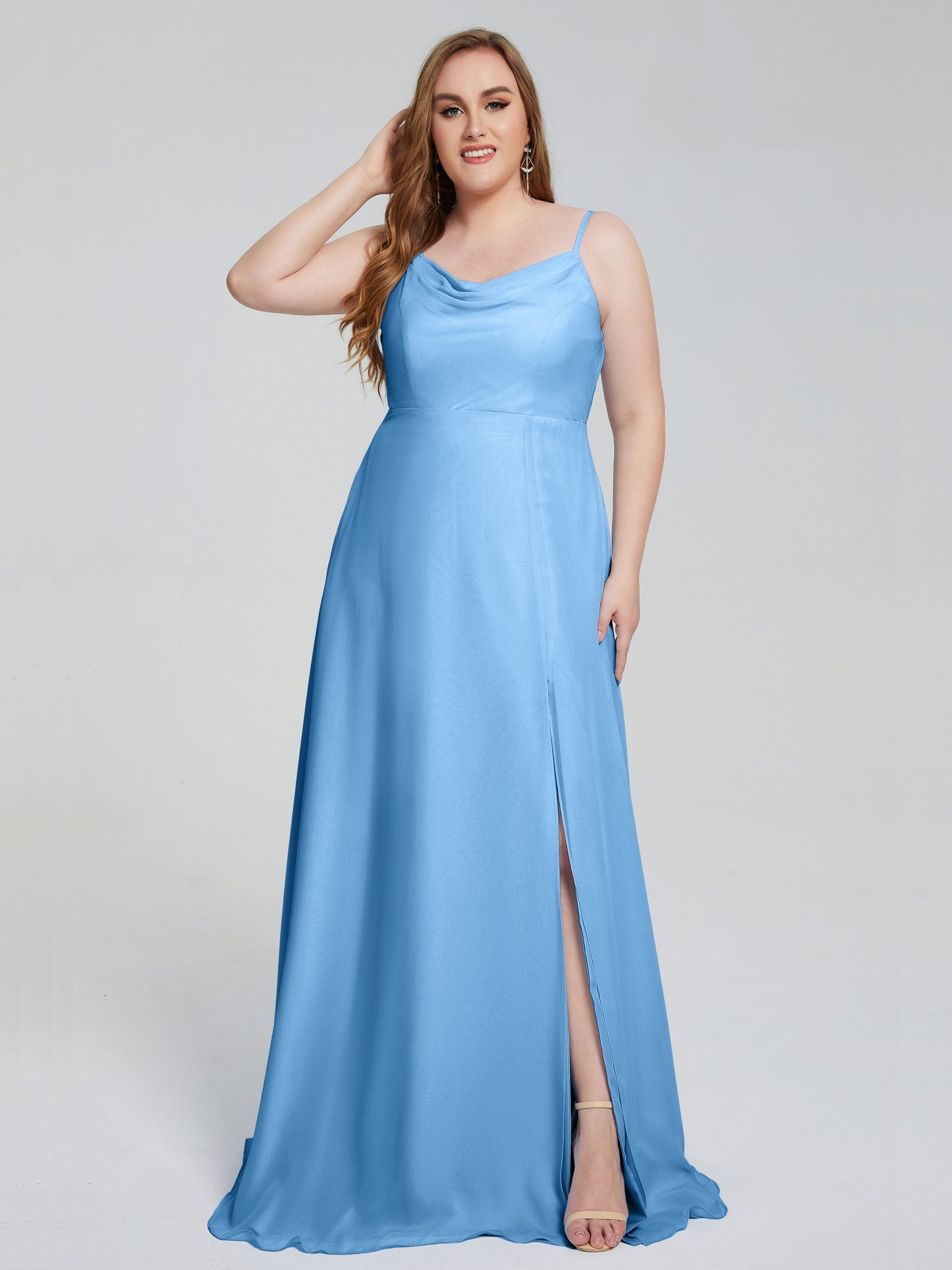 Rachel Sleeveless Split Plus Size Long Bridesmaid Dresses