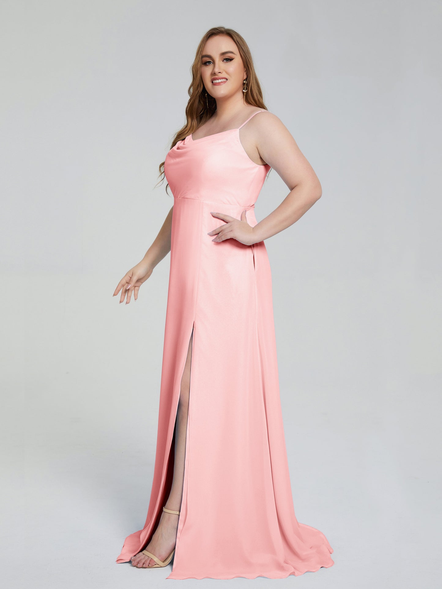 Rachel Sleeveless Split Plus Size Long Bridesmaid Dresses
