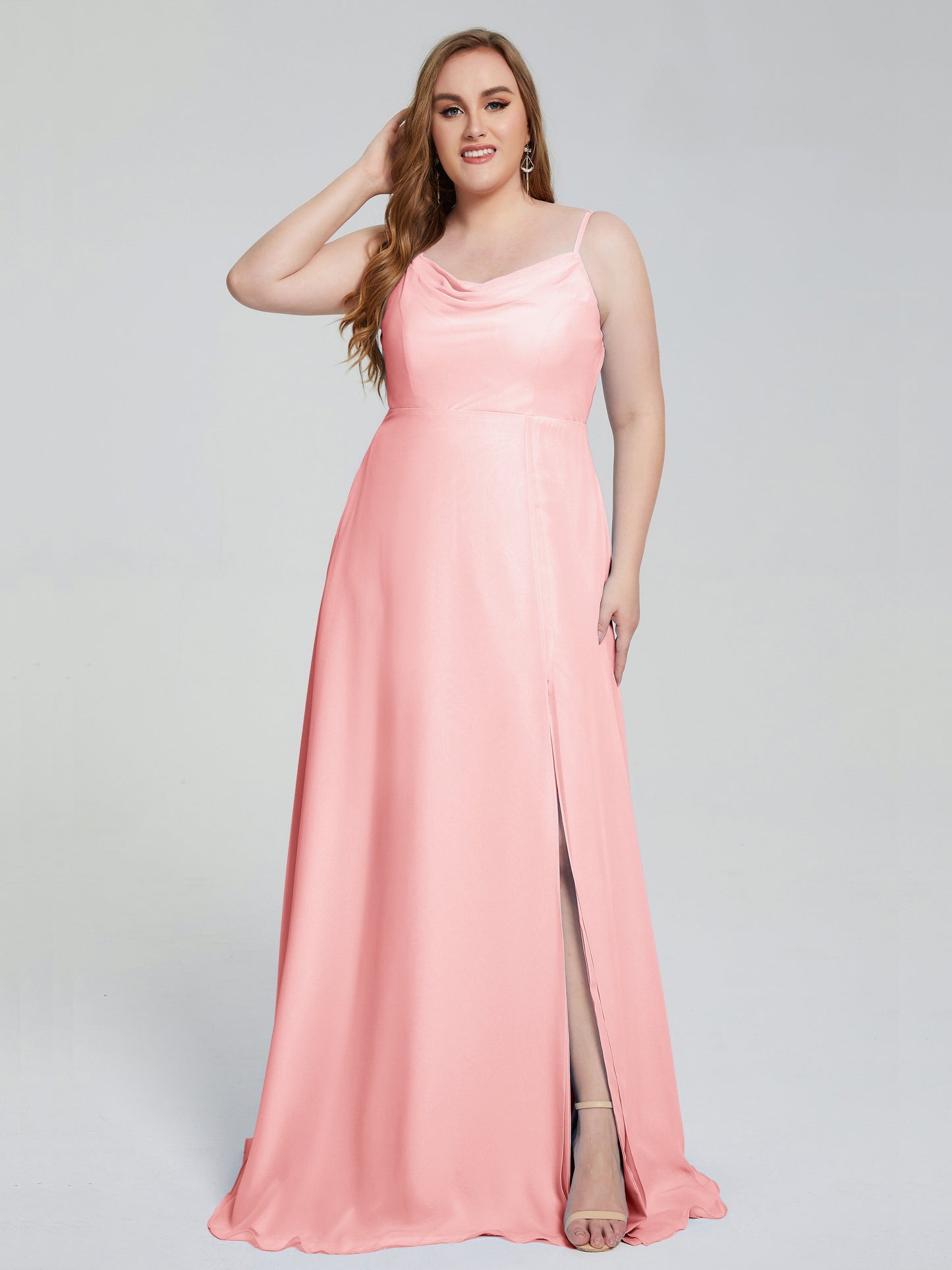 Rachel Sleeveless Split Plus Size Long Bridesmaid Dresses