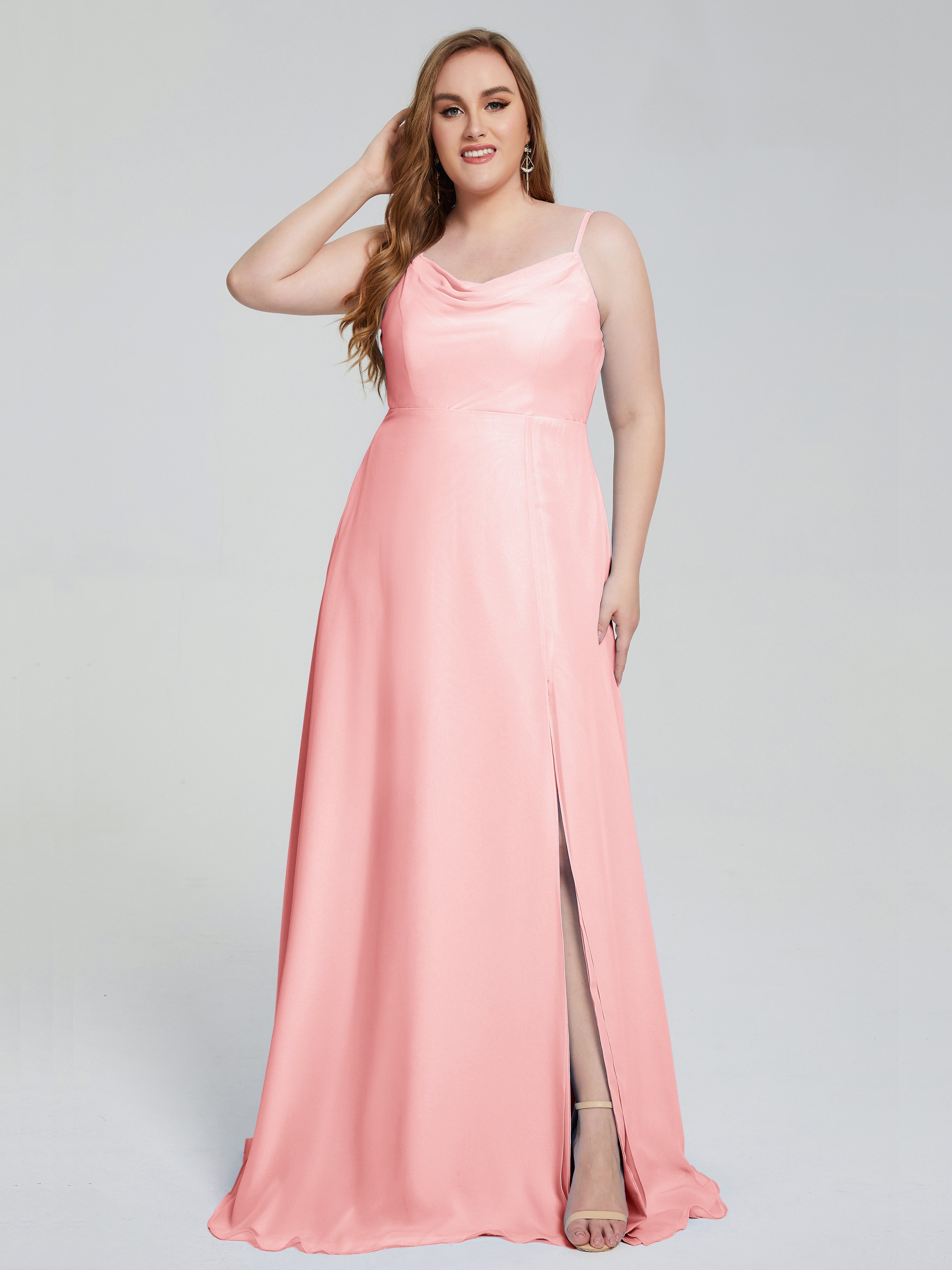 Rachel Sleeveless Split Plus Size Long Bridesmaid Dresses