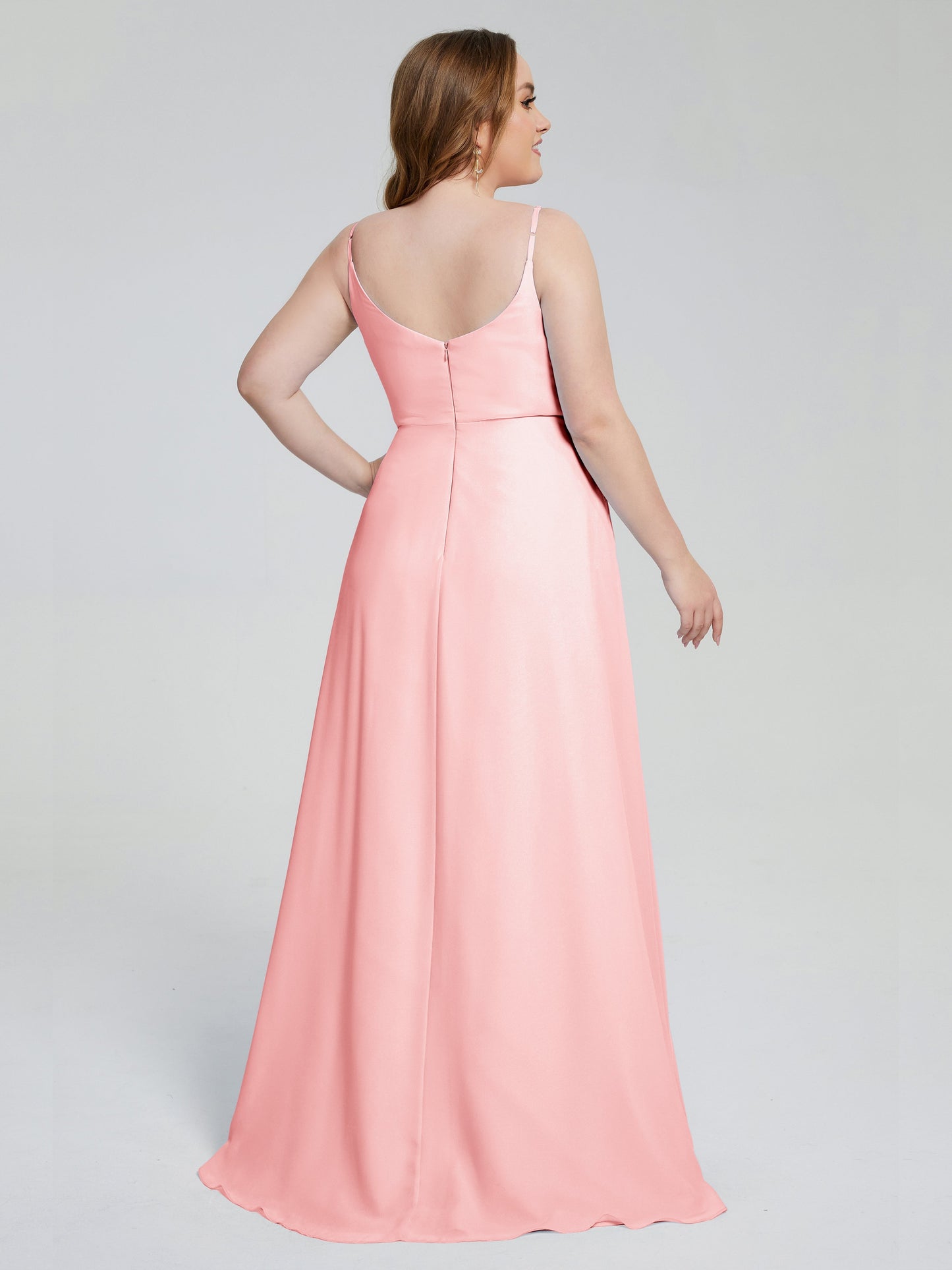 Rachel Sleeveless Split Plus Size Long Bridesmaid Dresses