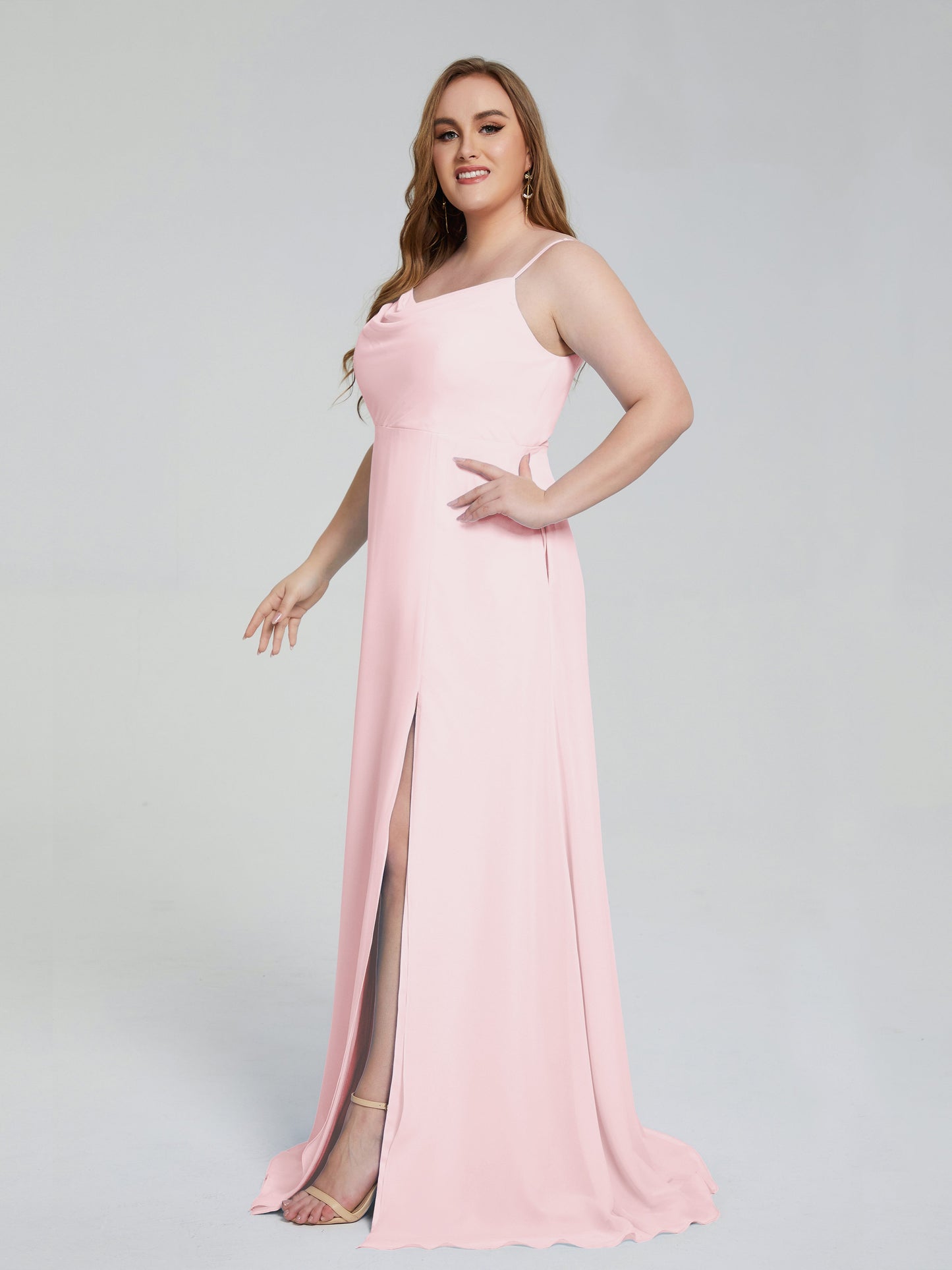 Rachel Sleeveless Split Plus Size Long Bridesmaid Dresses