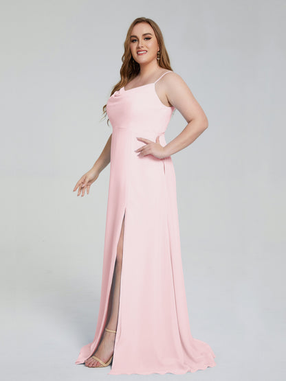 Rachel Sleeveless Split Plus Size Long Bridesmaid Dresses