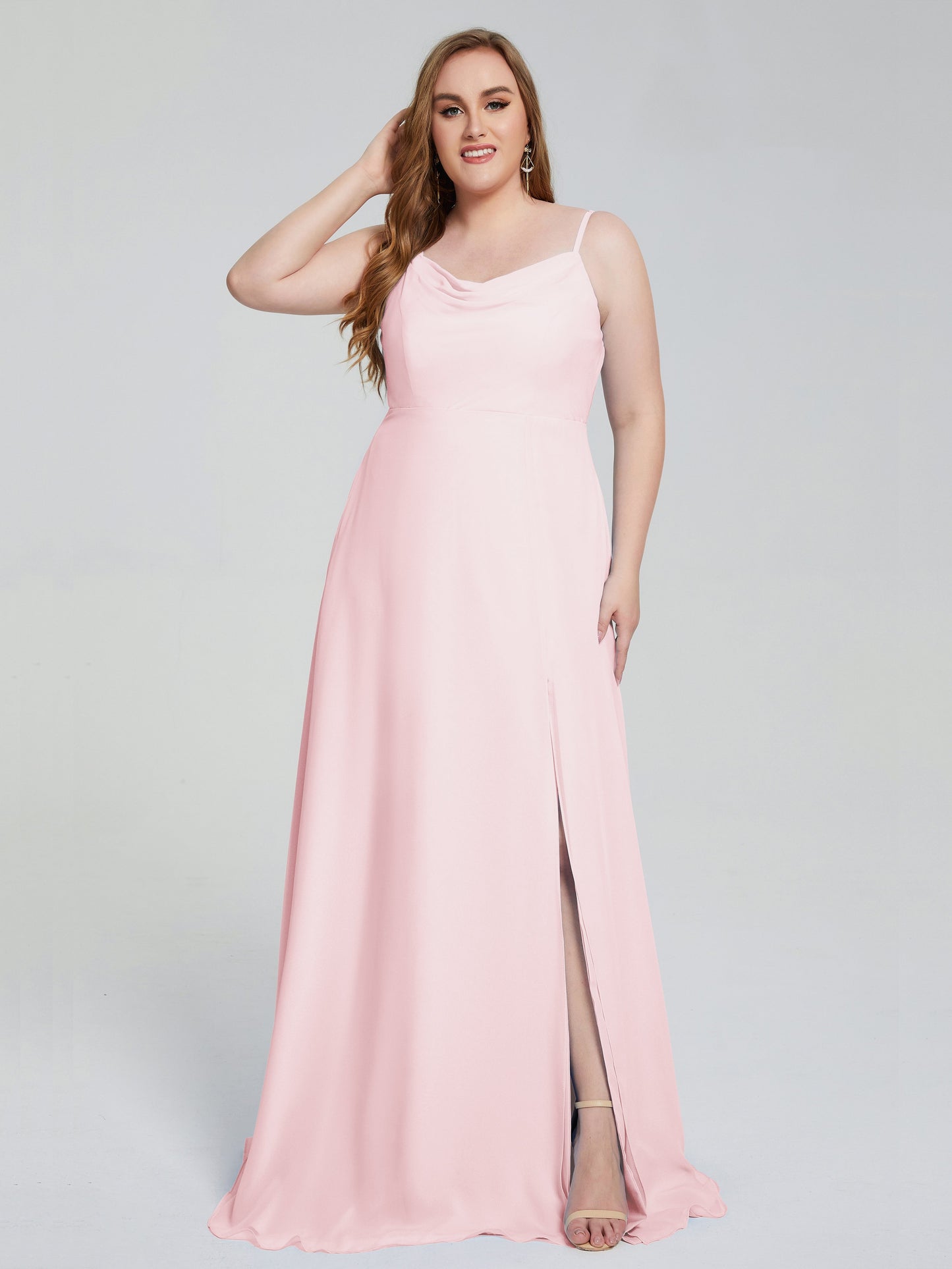 Rachel Sleeveless Split Plus Size Long Bridesmaid Dresses