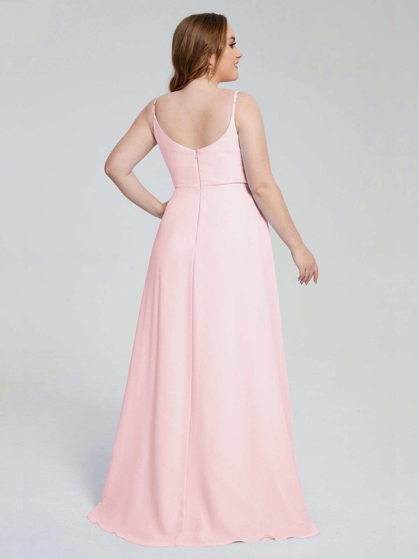 Rachel Sleeveless Split Plus Size Long Bridesmaid Dresses