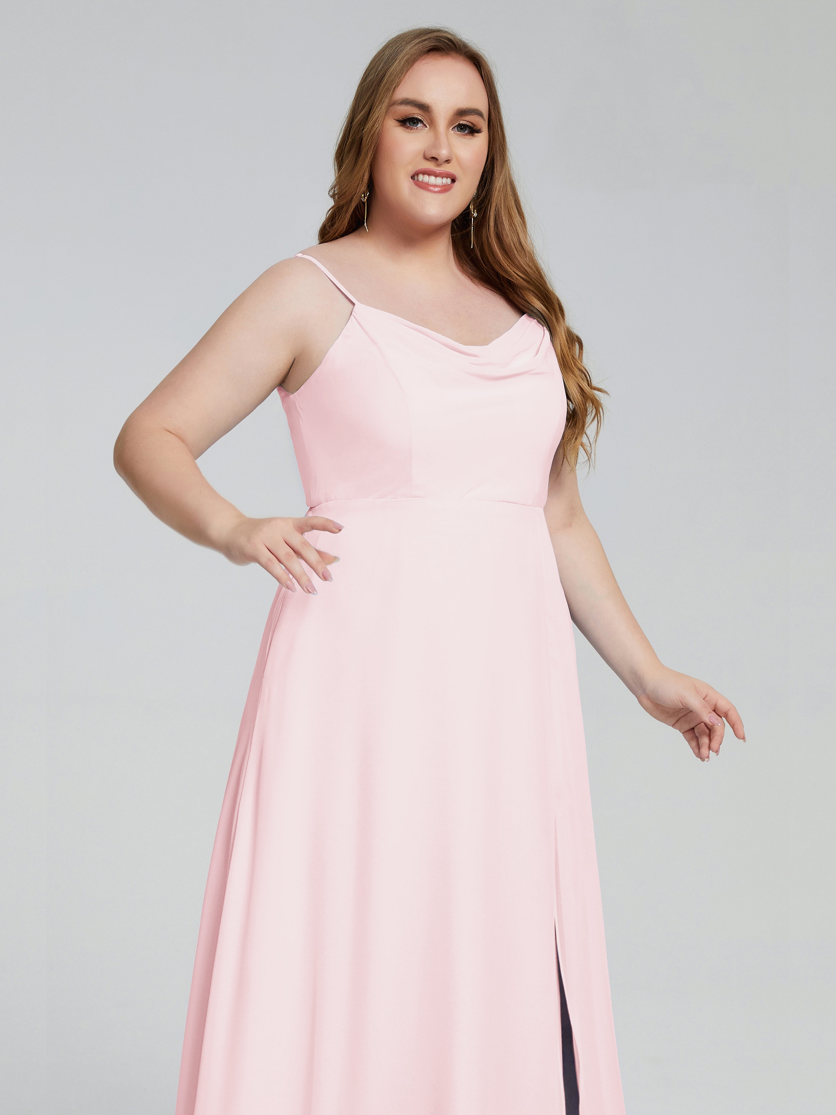 Rachel Sleeveless Split Plus Size Long Bridesmaid Dresses
