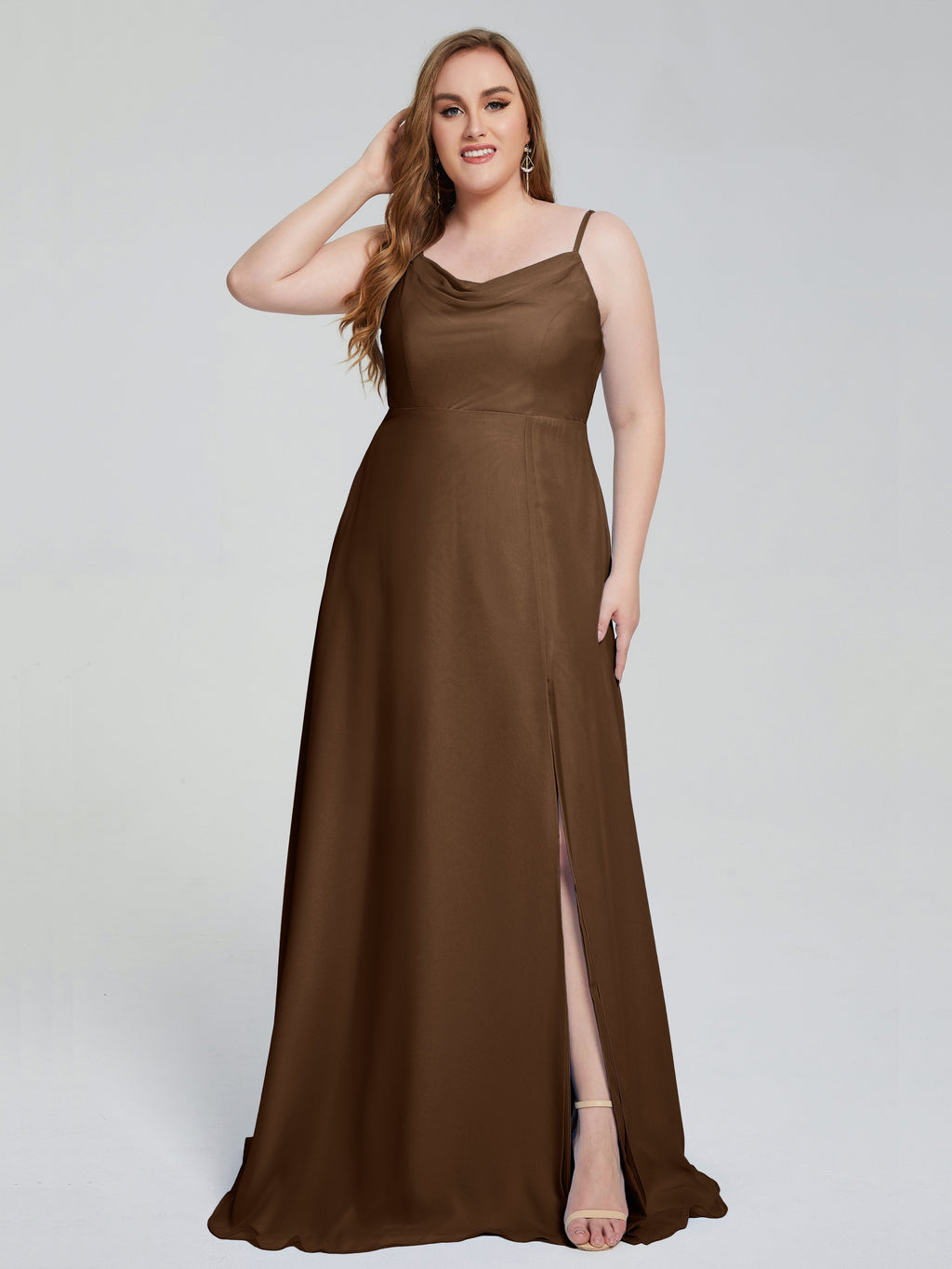Rachel Sleeveless Split Plus Size Long Bridesmaid Dresses