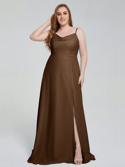 Rachel Sleeveless Split Plus Size Long Bridesmaid Dresses