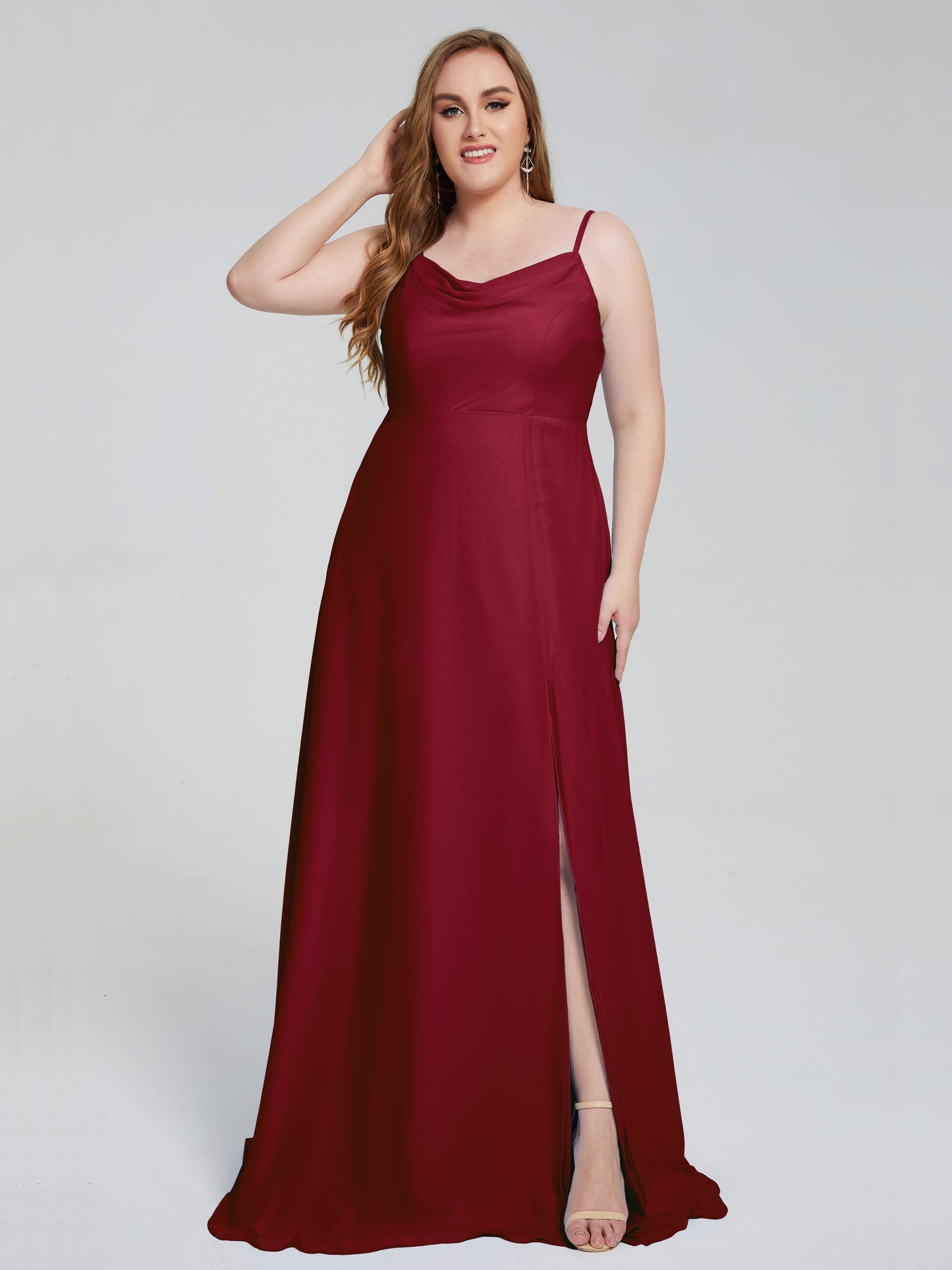 Rachel Sleeveless Split Plus Size Long Bridesmaid Dresses