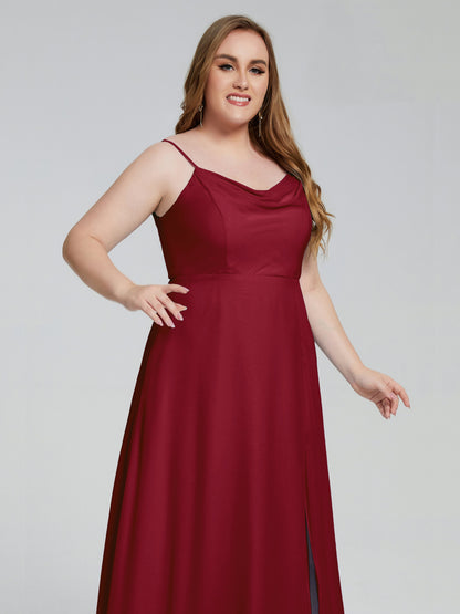 Rachel Sleeveless Split Plus Size Long Bridesmaid Dresses