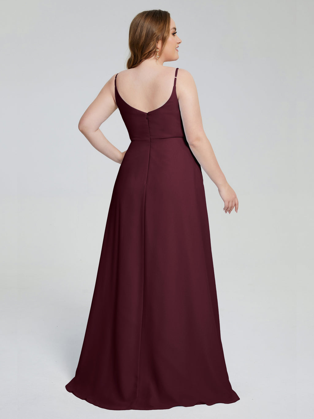 Rachel Sleeveless Split Plus Size Long Bridesmaid Dresses