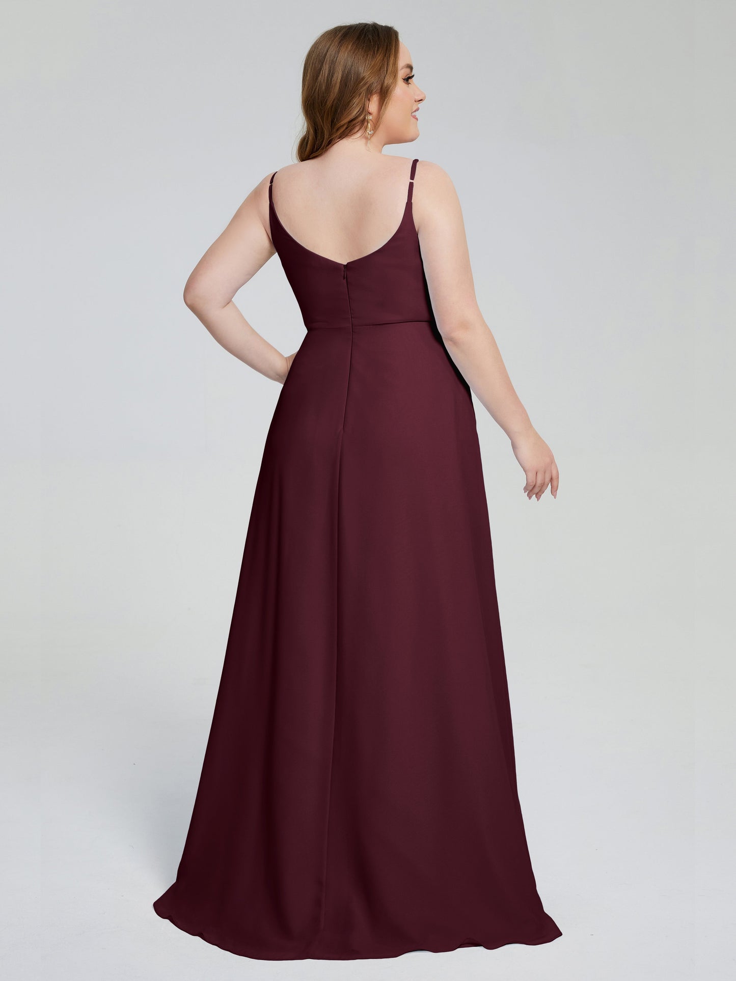 Rachel Sleeveless Split Plus Size Long Bridesmaid Dresses