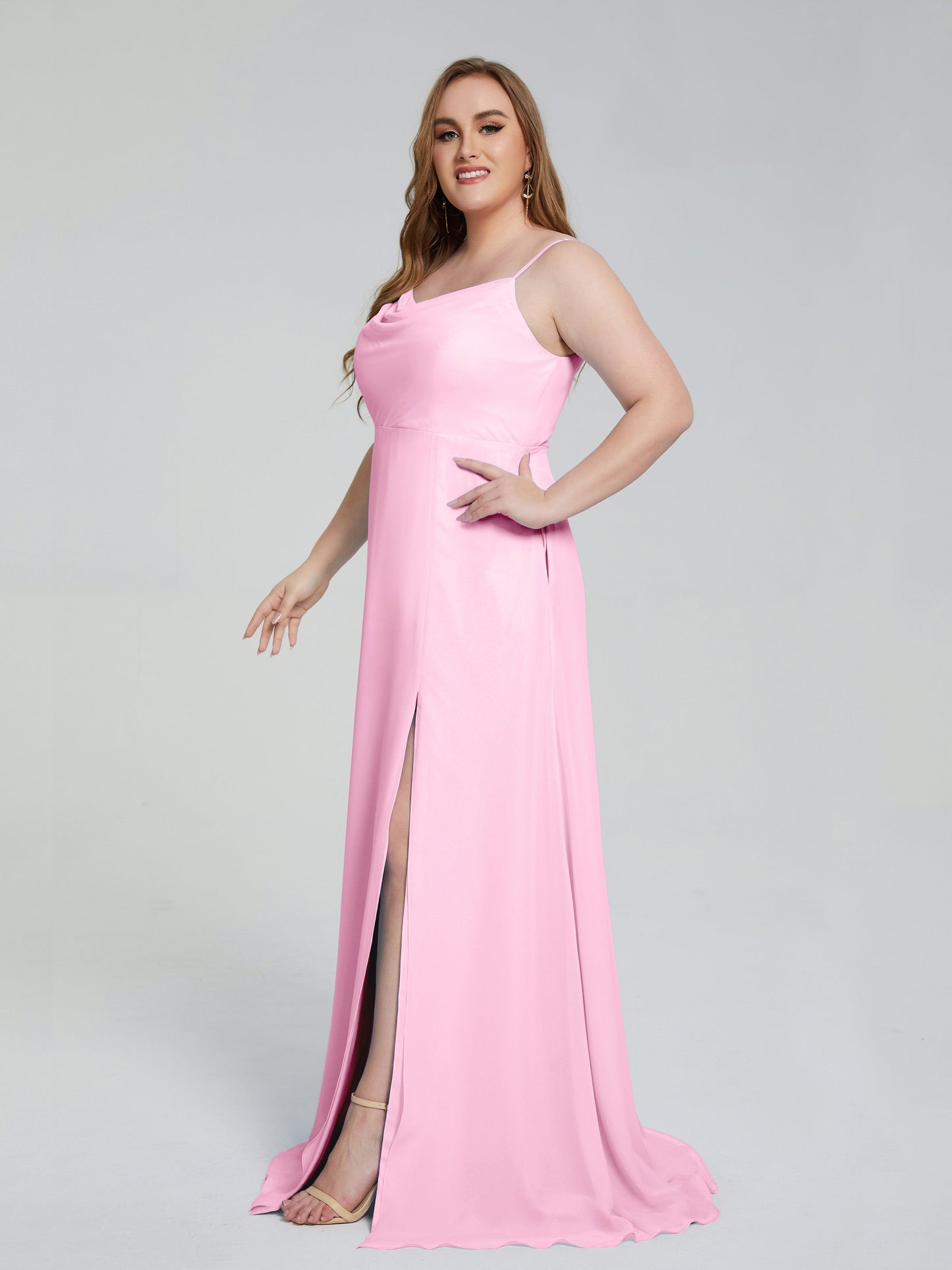 Rachel Sleeveless Split Plus Size Long Bridesmaid Dresses