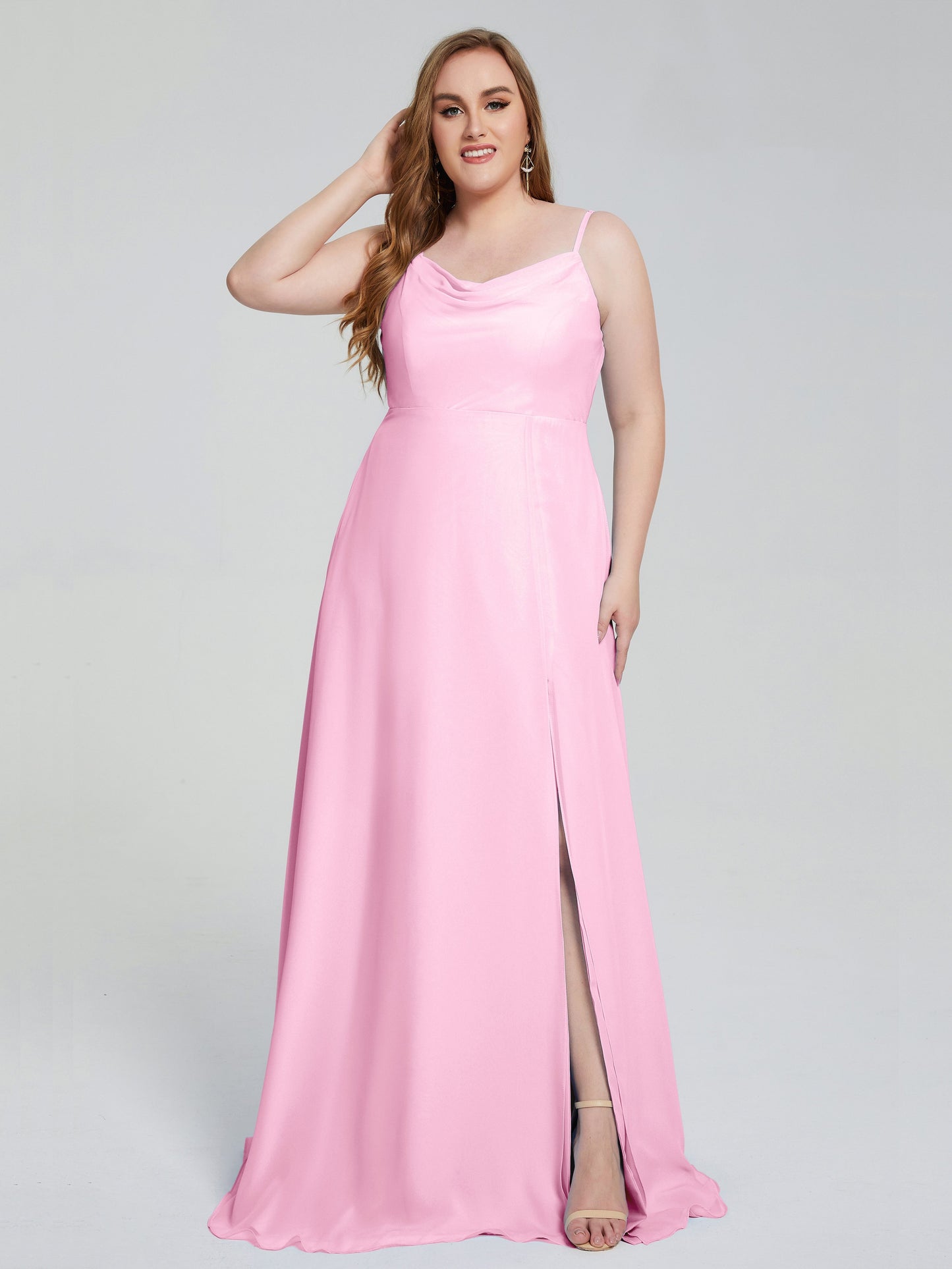 Rachel Sleeveless Split Plus Size Long Bridesmaid Dresses