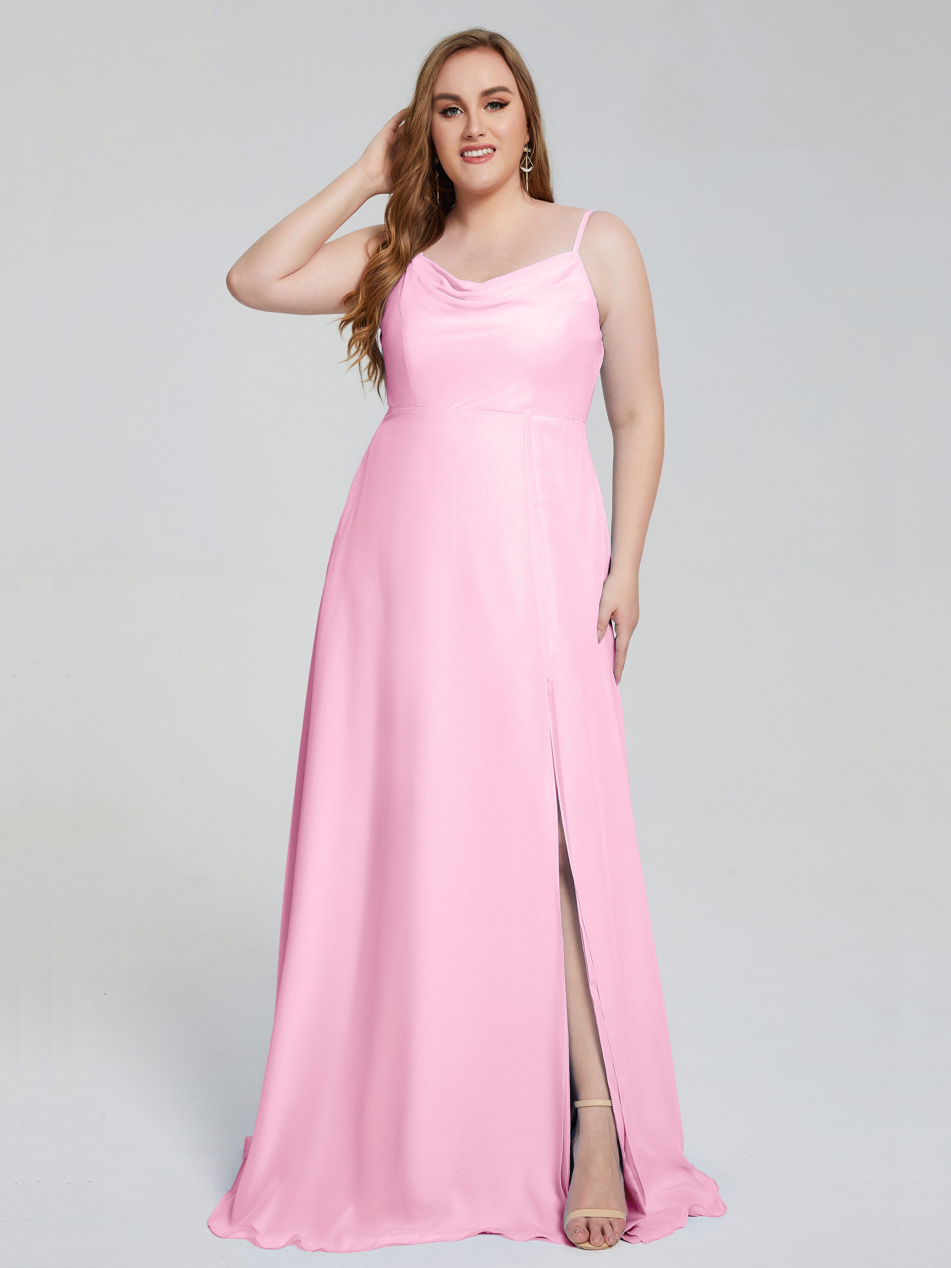 Rachel Sleeveless Split Plus Size Long Bridesmaid Dresses