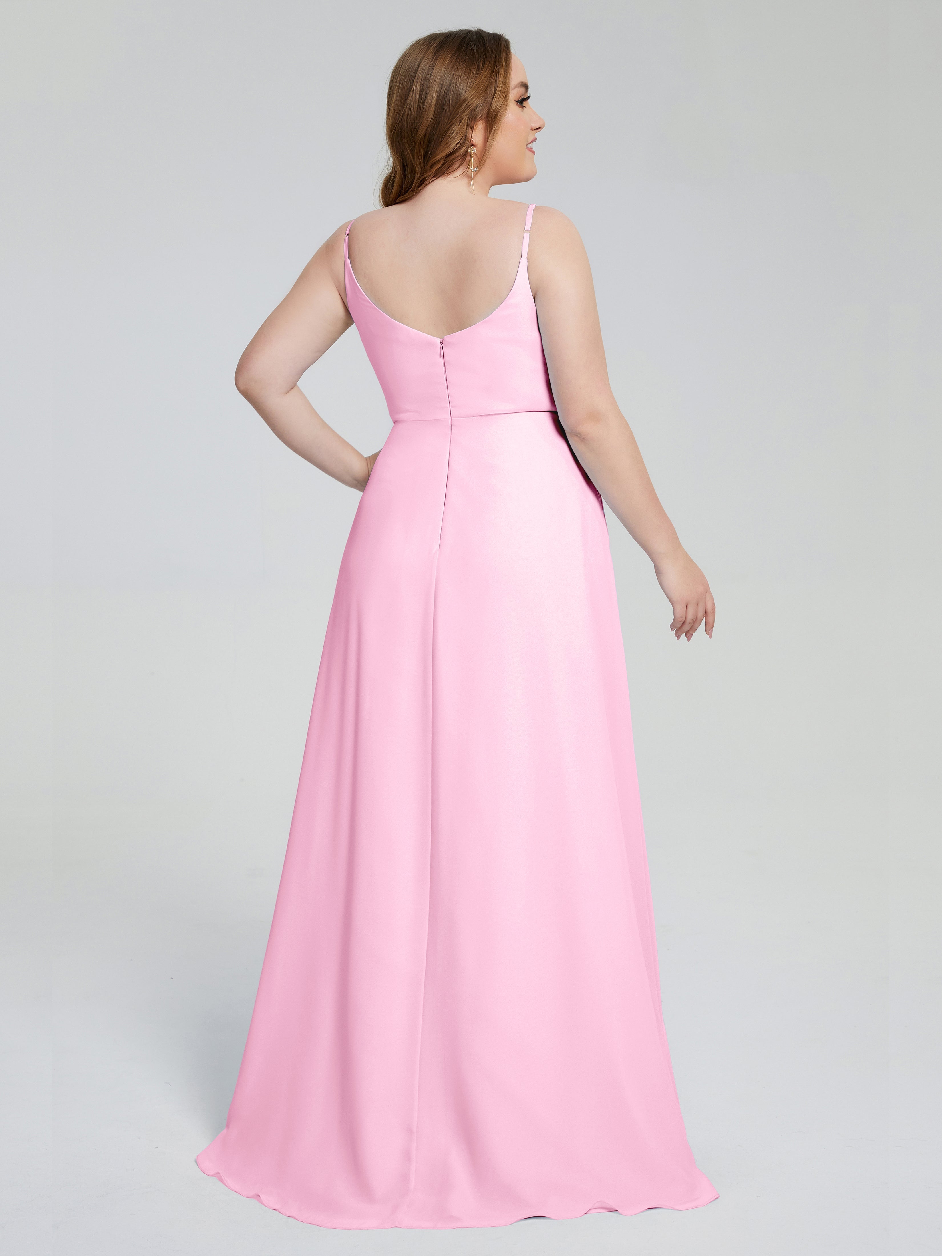 Rachel Sleeveless Split Plus Size Long Bridesmaid Dresses