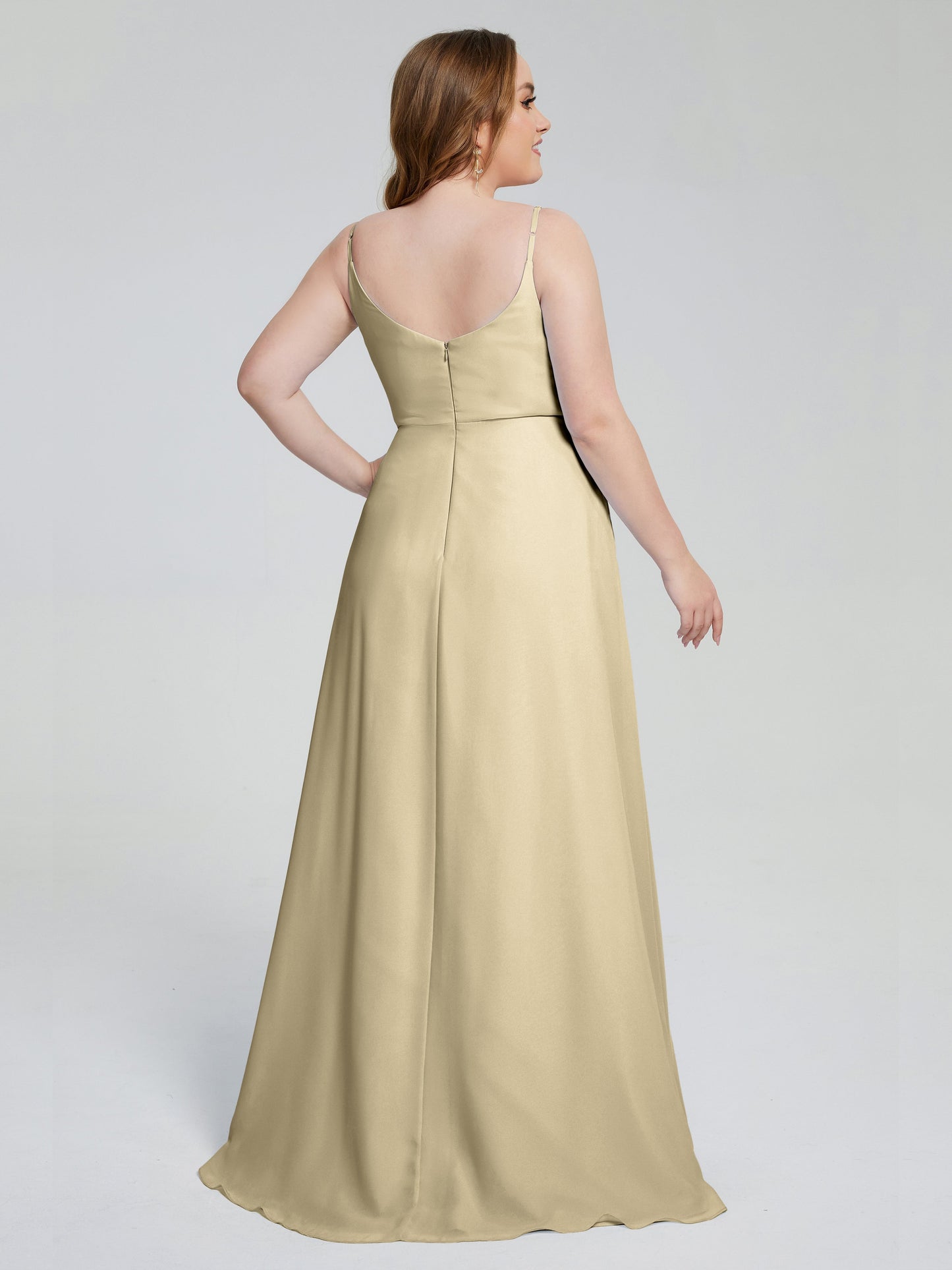 Rachel Sleeveless Split Plus Size Long Bridesmaid Dresses
