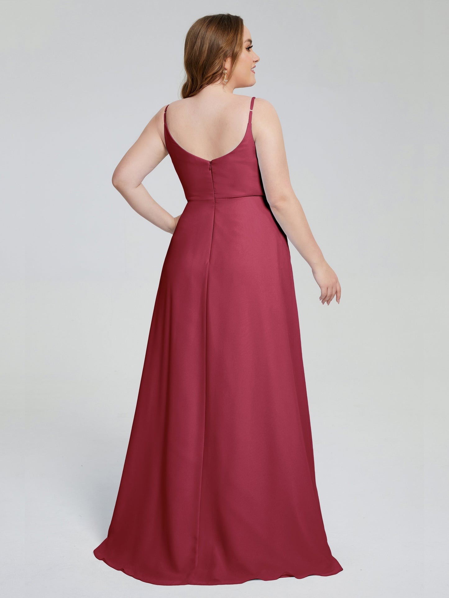 Rachel Sleeveless Split Plus Size Long Bridesmaid Dresses