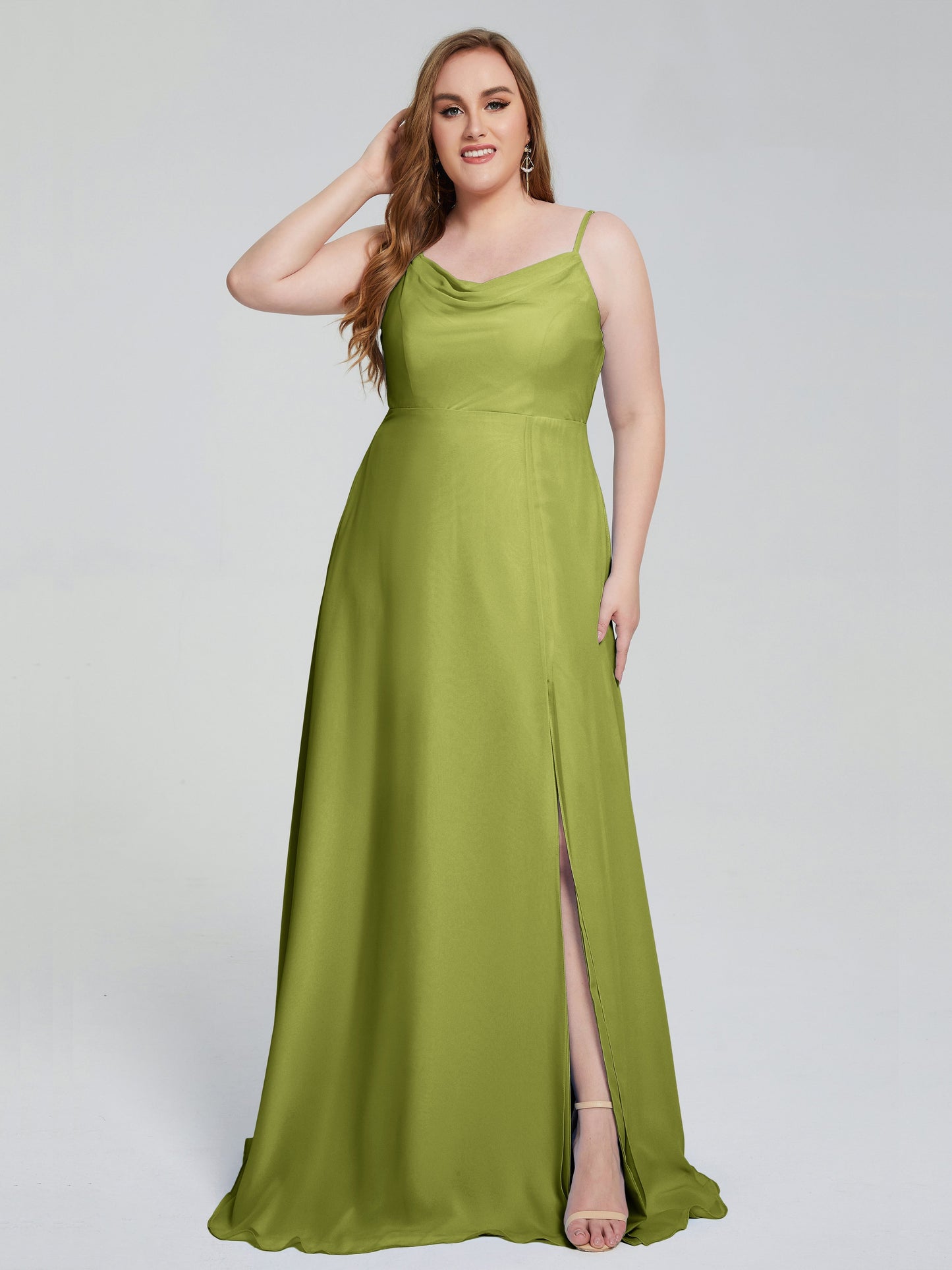 Rachel Sleeveless Split Plus Size Long Bridesmaid Dresses