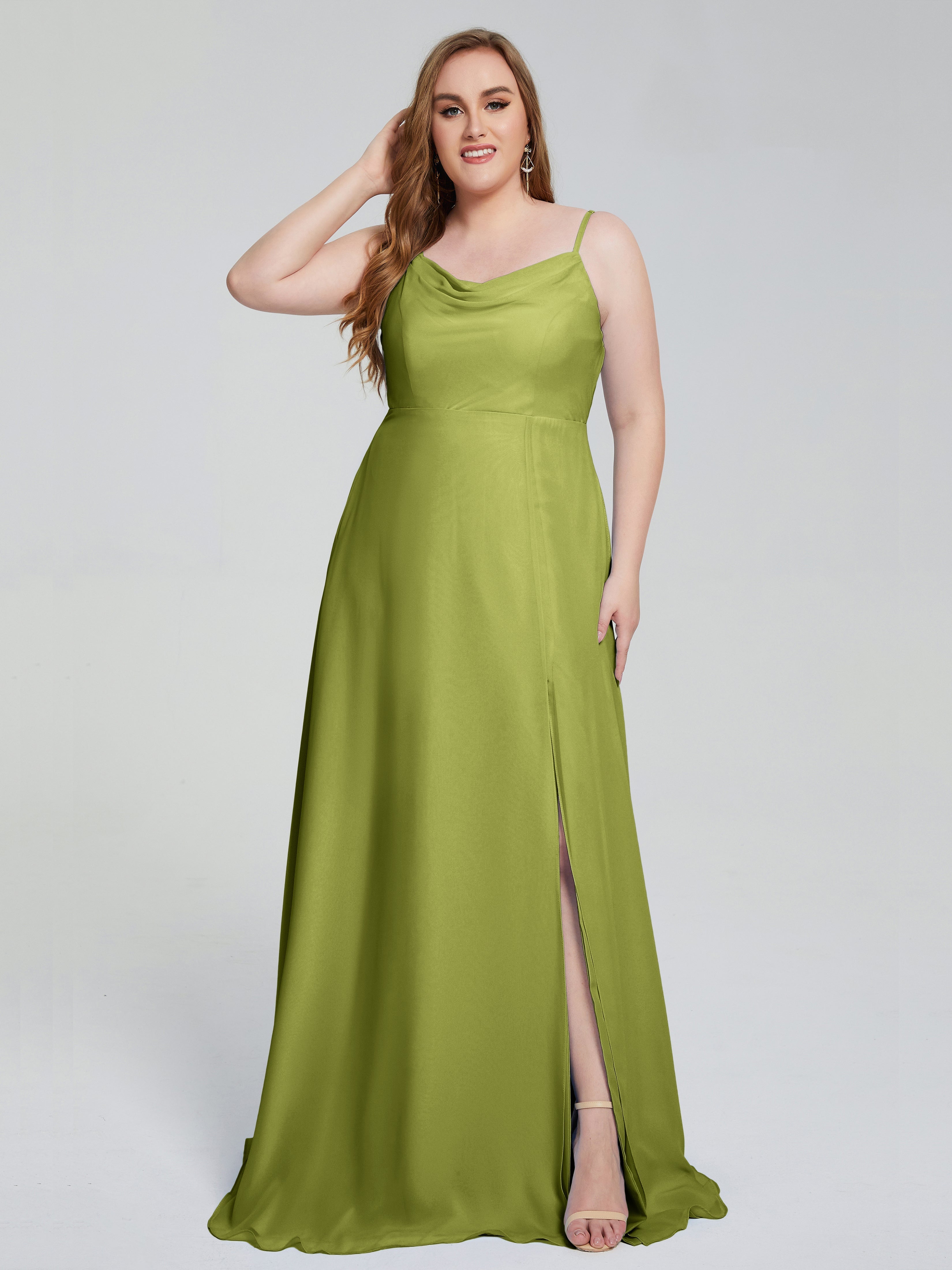 Rachel Sleeveless Split Plus Size Long Bridesmaid Dresses