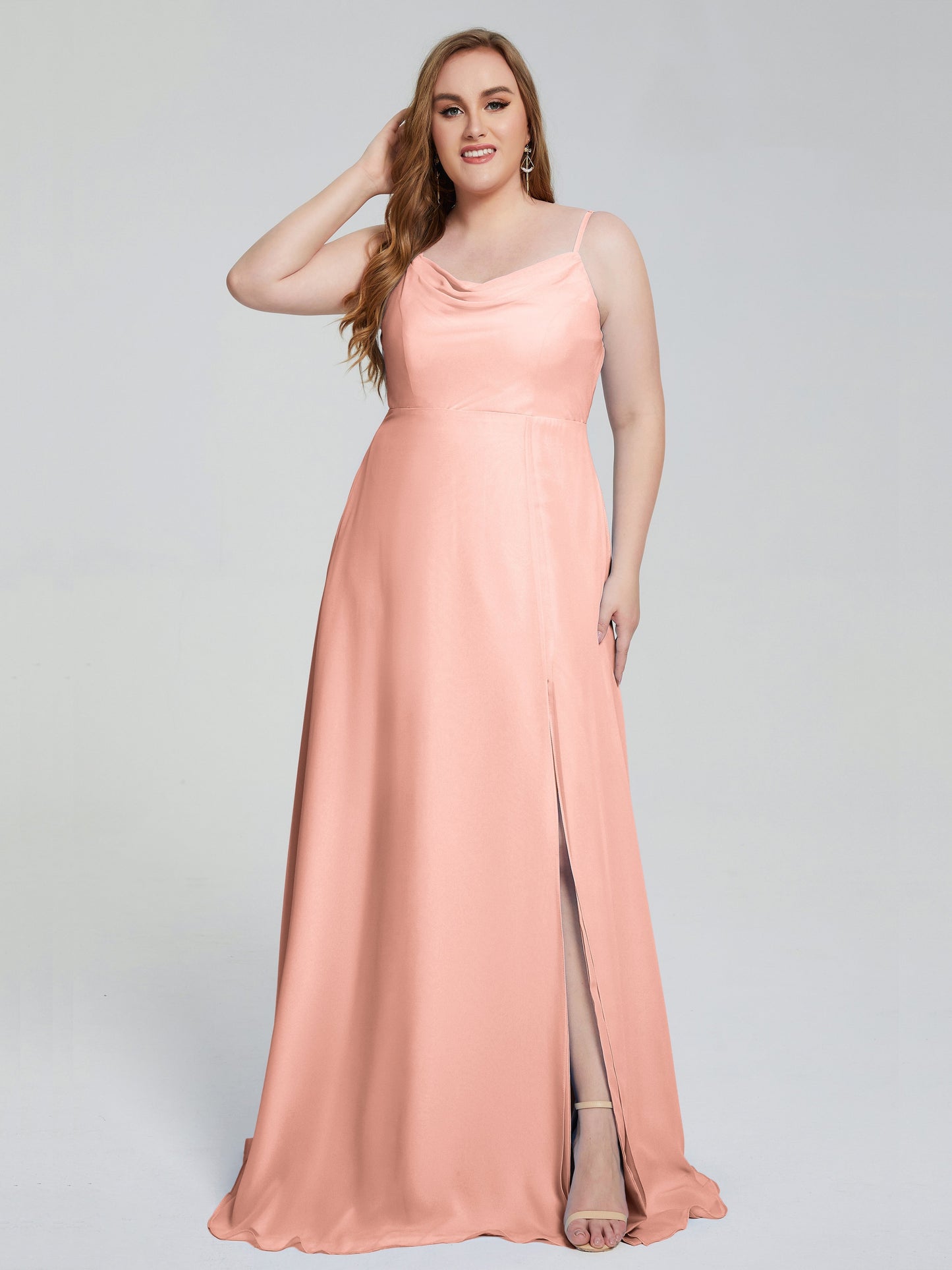 Rachel Sleeveless Split Plus Size Long Bridesmaid Dresses