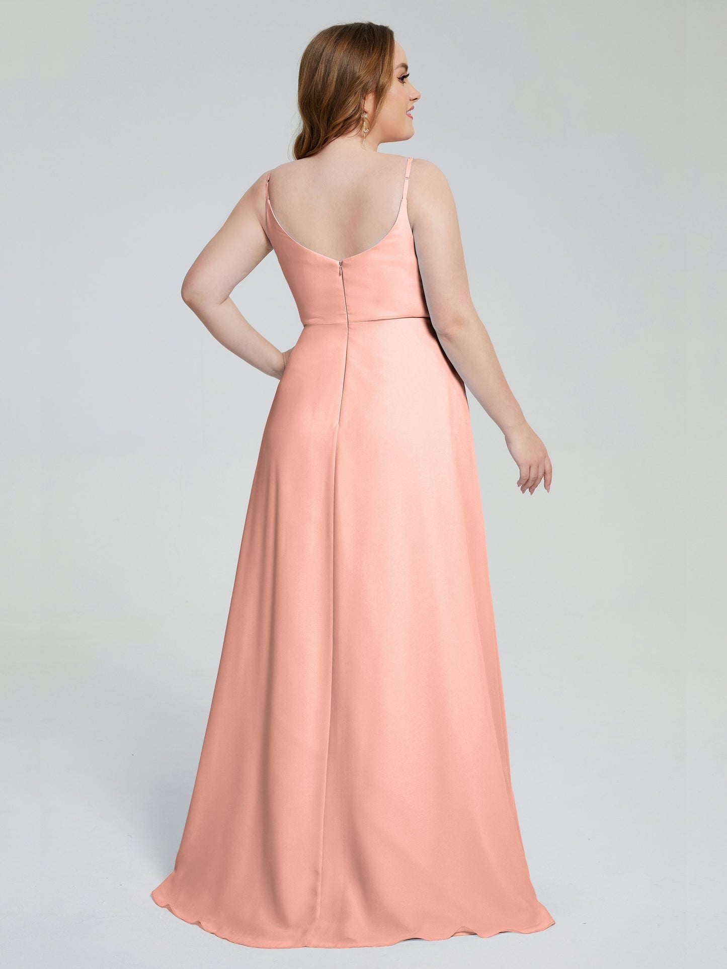 Rachel Sleeveless Split Plus Size Long Bridesmaid Dresses
