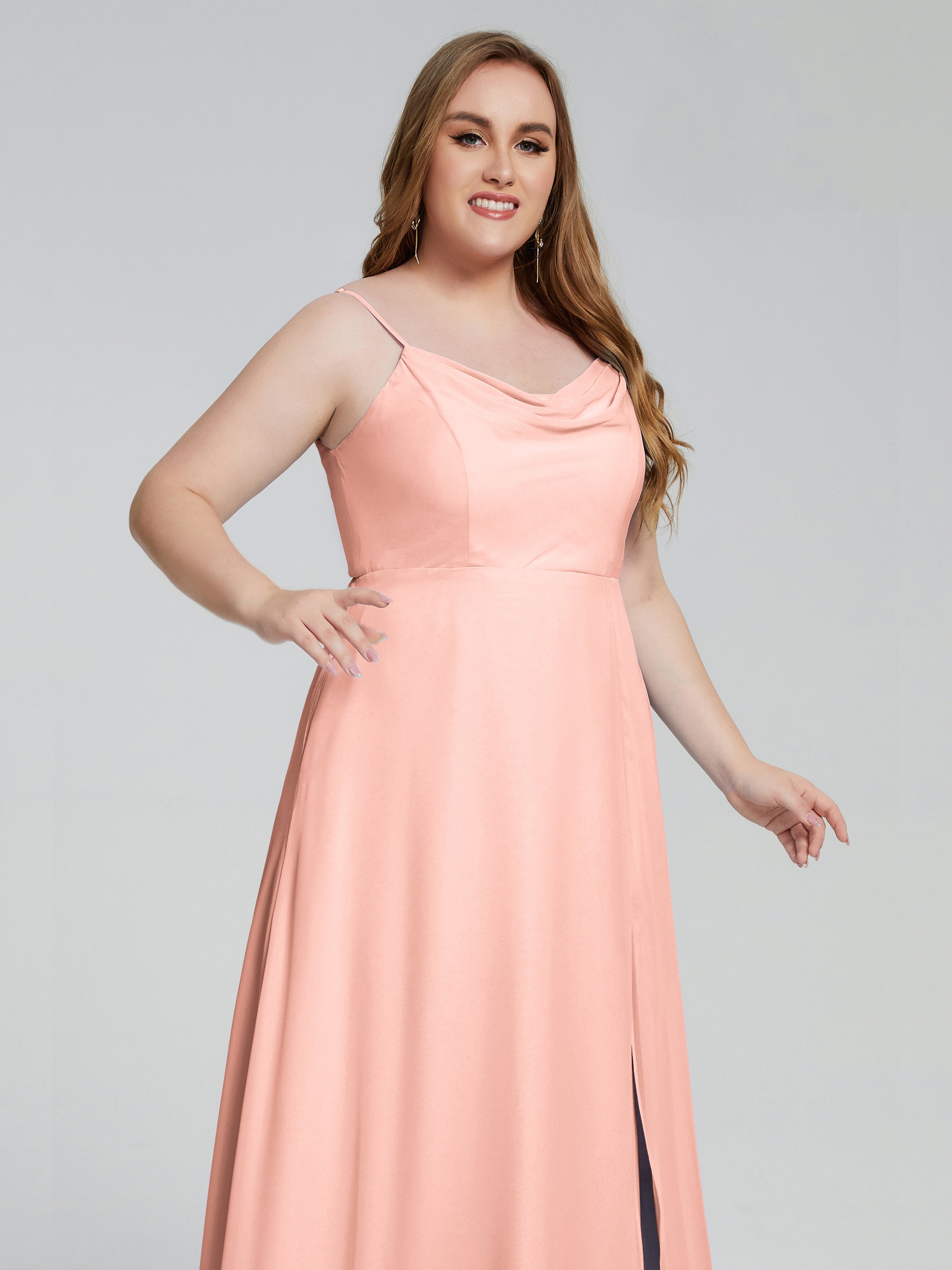 Rachel Sleeveless Split Plus Size Long Bridesmaid Dresses