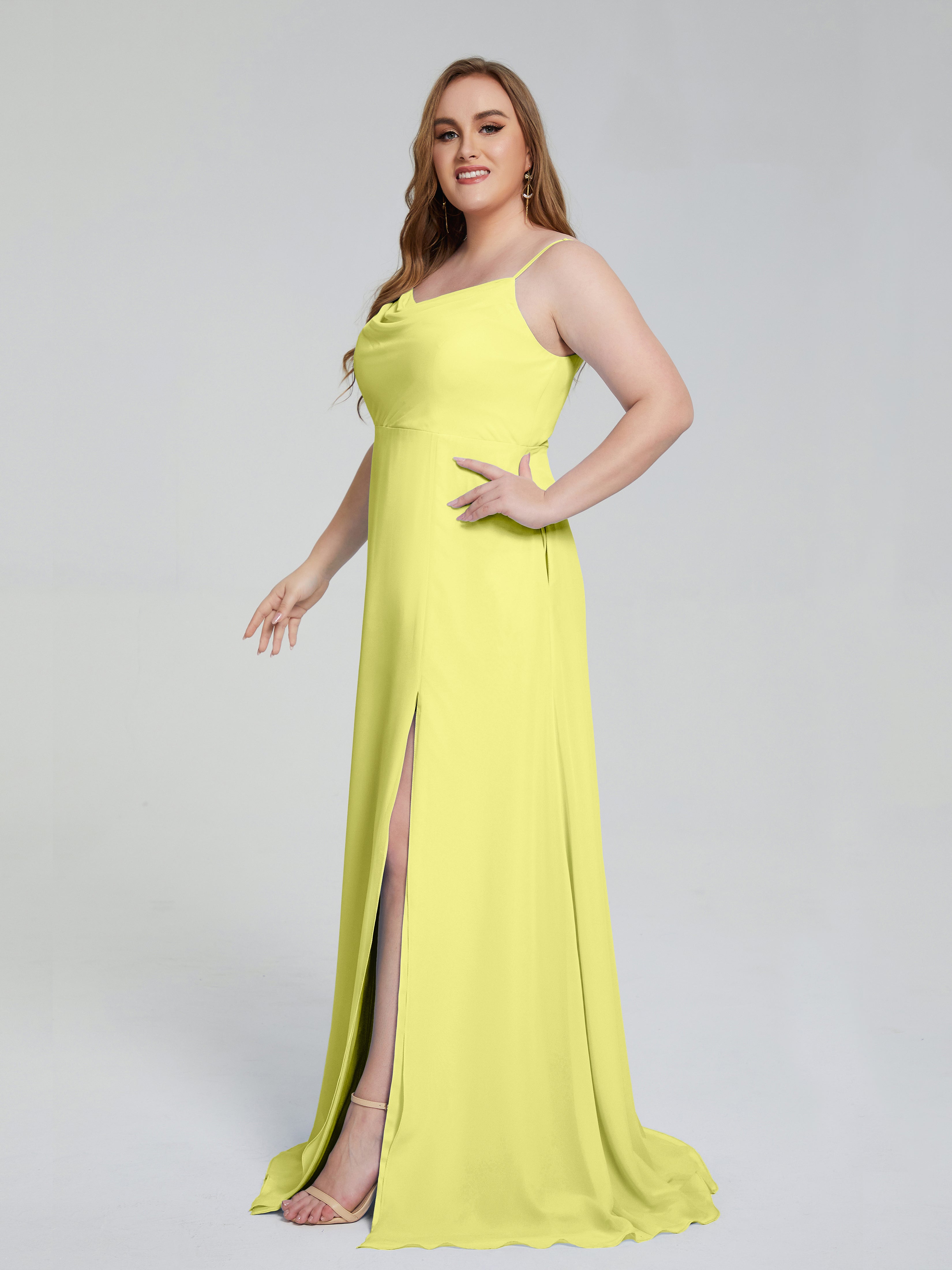 Rachel Sleeveless Split Plus Size Long Bridesmaid Dresses