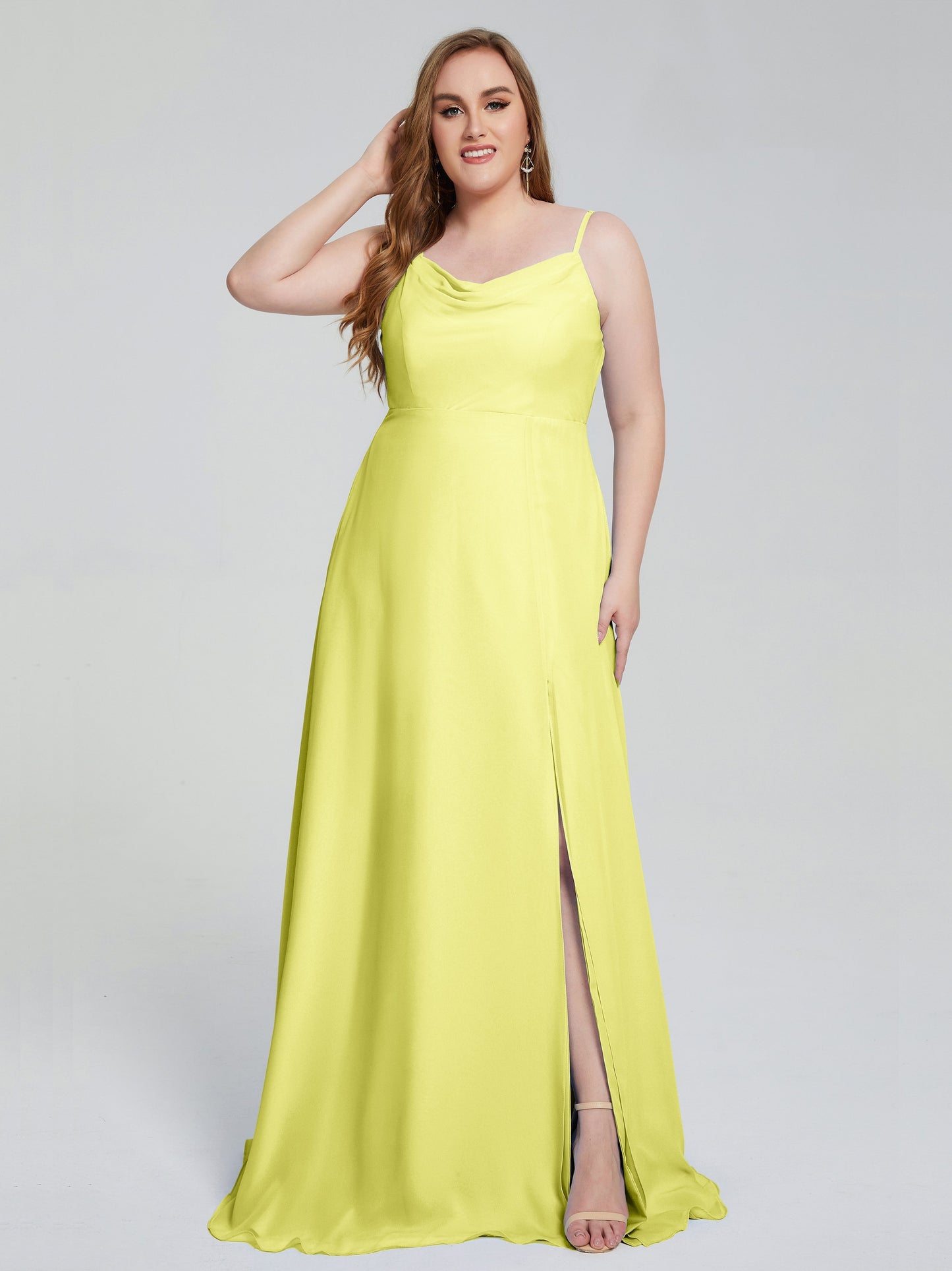 Rachel Sleeveless Split Plus Size Long Bridesmaid Dresses