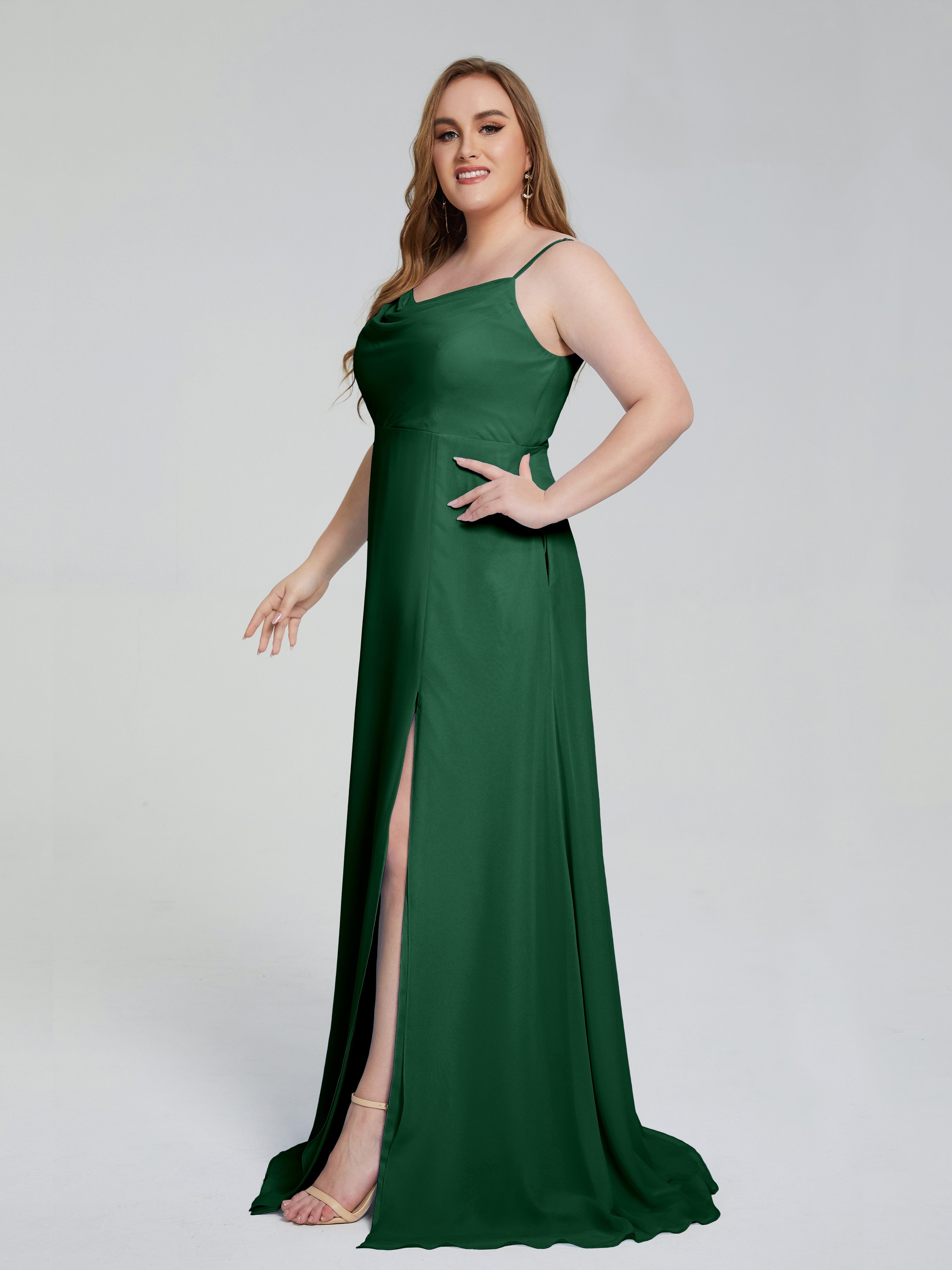 Rachel Sleeveless Split Plus Size Long Bridesmaid Dresses