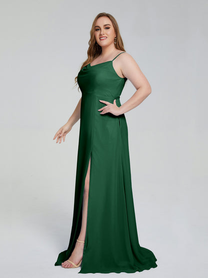 Rachel Sleeveless Split Plus Size Long Bridesmaid Dresses