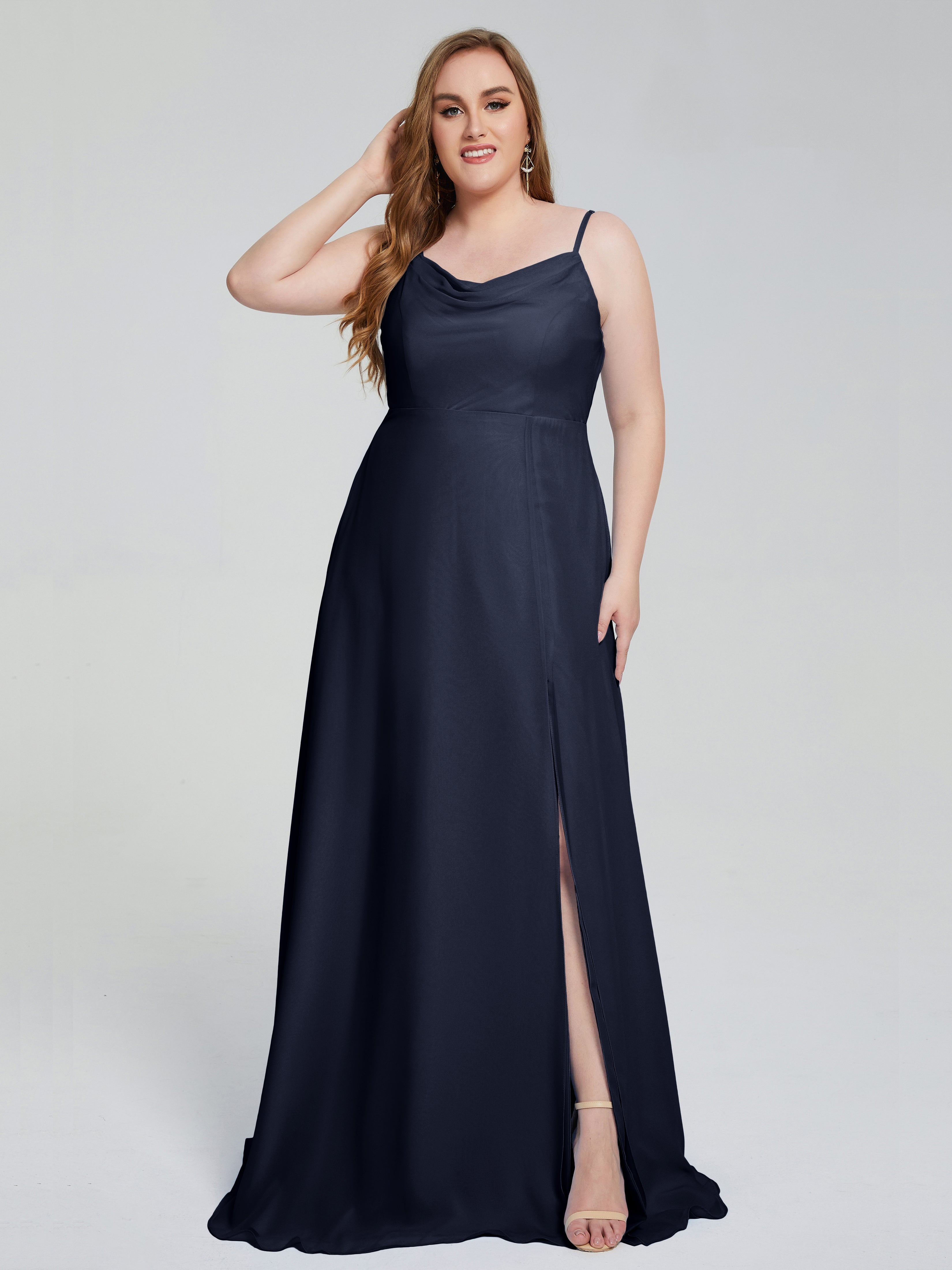 Rachel Sleeveless Split Plus Size Long Bridesmaid Dresses