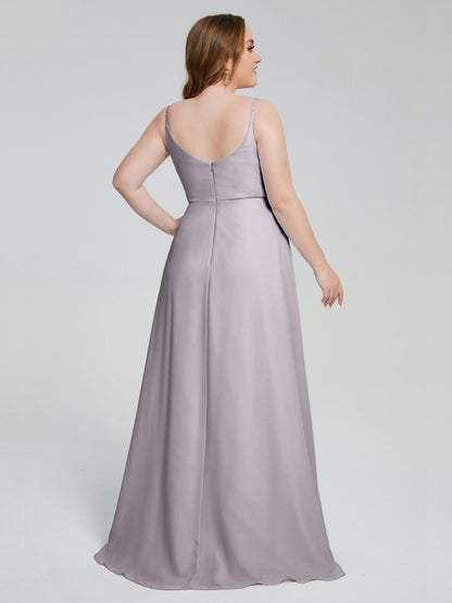 Rachel Sleeveless Split Plus Size Long Bridesmaid Dresses