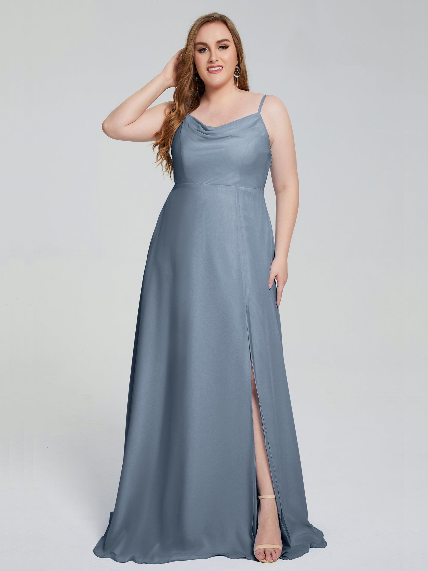 Rachel Sleeveless Split Plus Size Long Bridesmaid Dresses