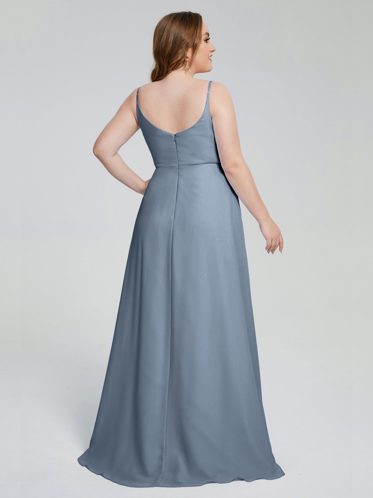 Rachel Sleeveless Split Plus Size Long Bridesmaid Dresses