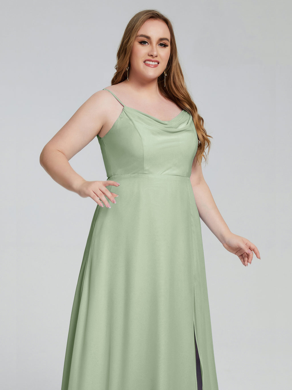 Rachel Sleeveless Split Plus Size Long Bridesmaid Dresses