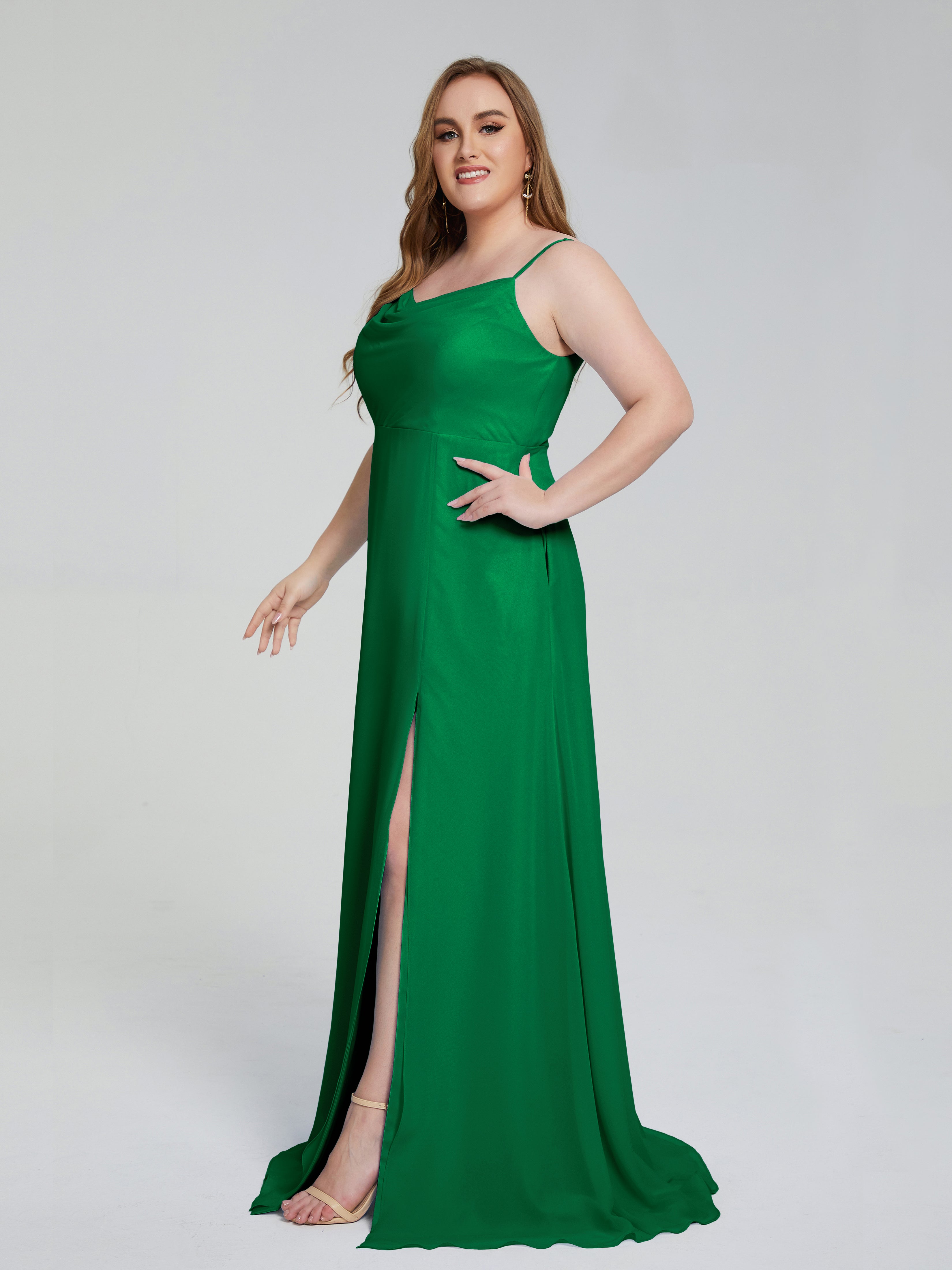 Rachel Sleeveless Split Plus Size Long Bridesmaid Dresses