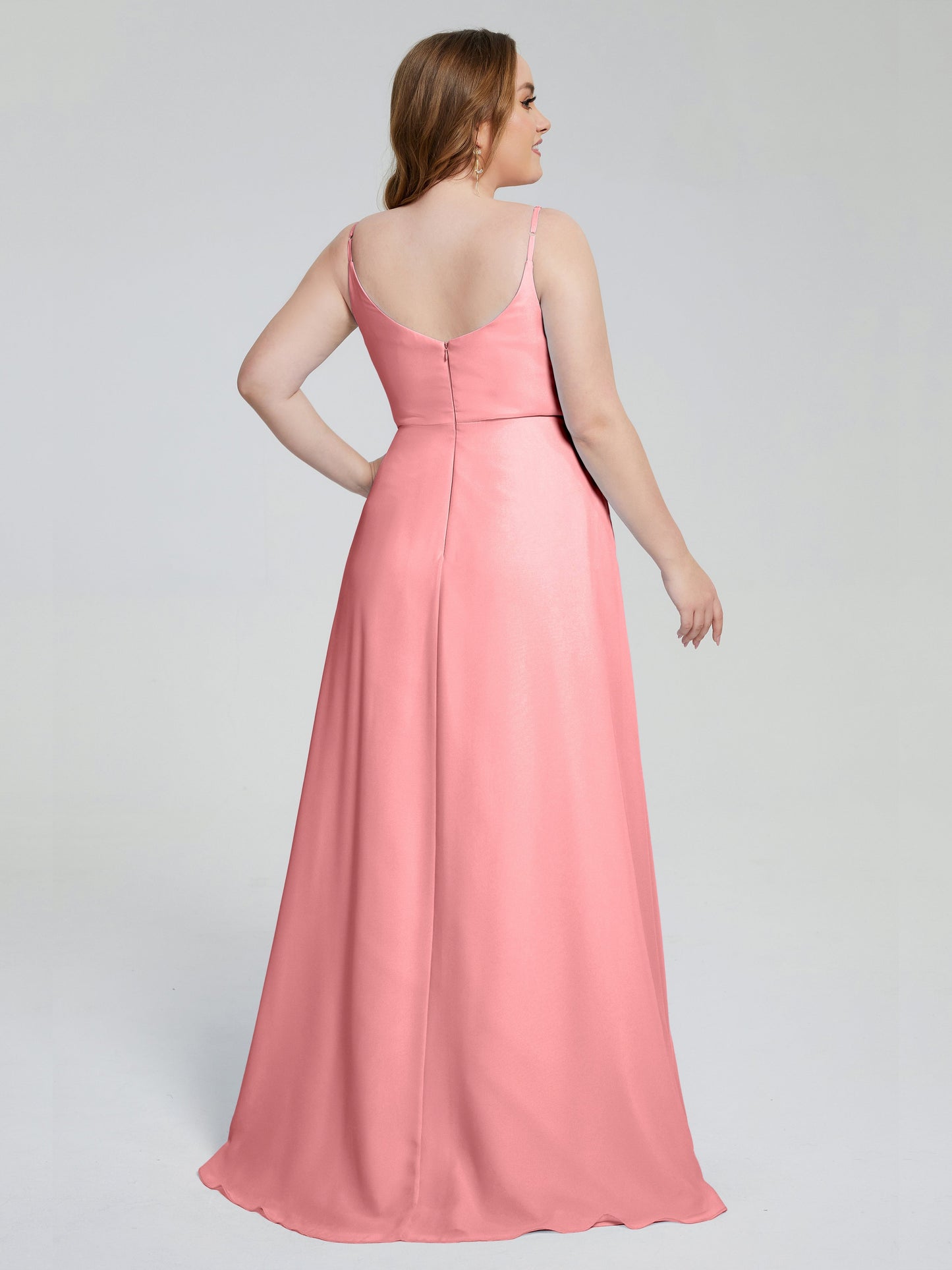 Rachel Sleeveless Split Plus Size Long Bridesmaid Dresses