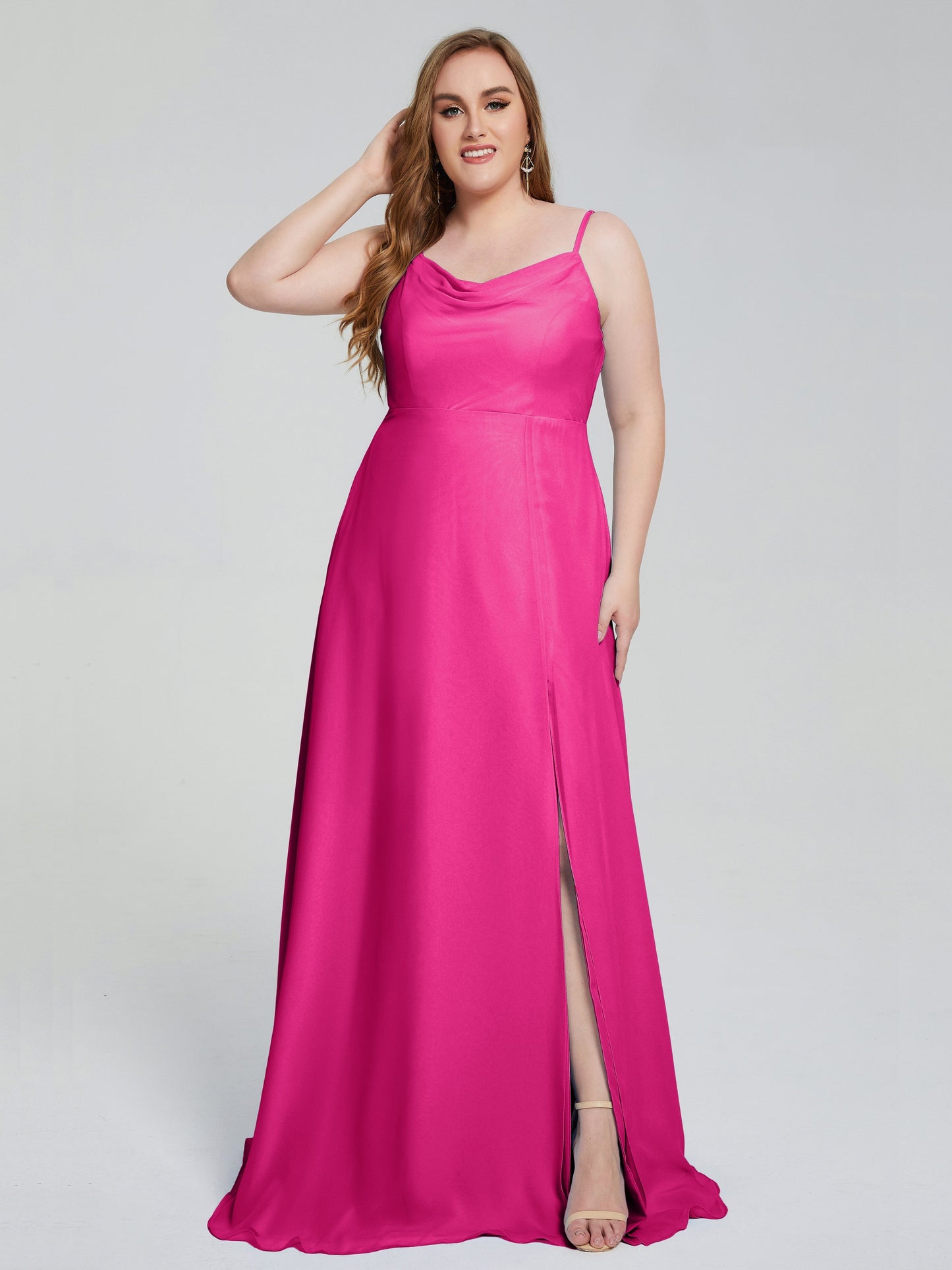 Rachel Sleeveless Split Plus Size Long Bridesmaid Dresses