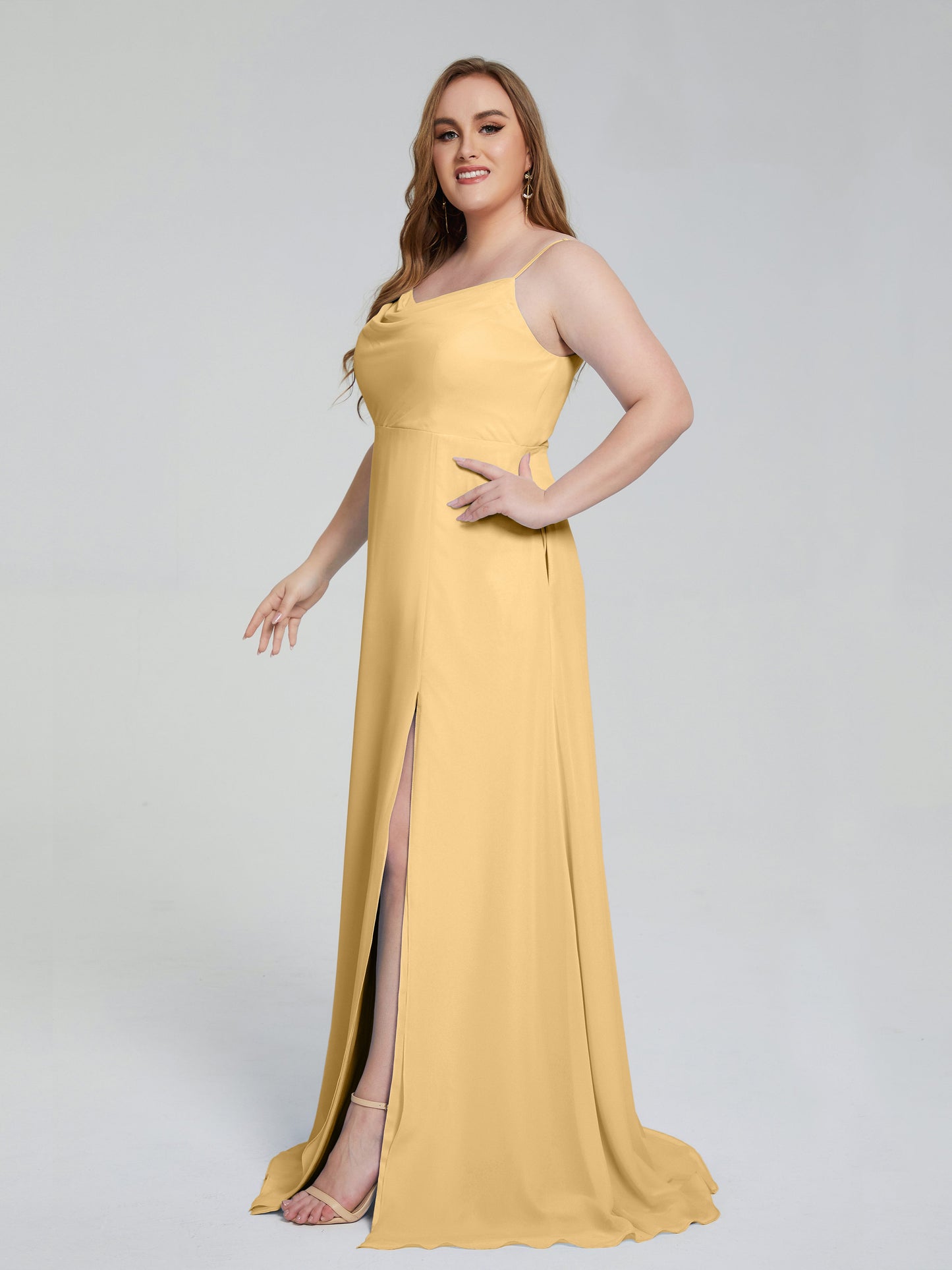 Rachel Sleeveless Split Plus Size Long Bridesmaid Dresses