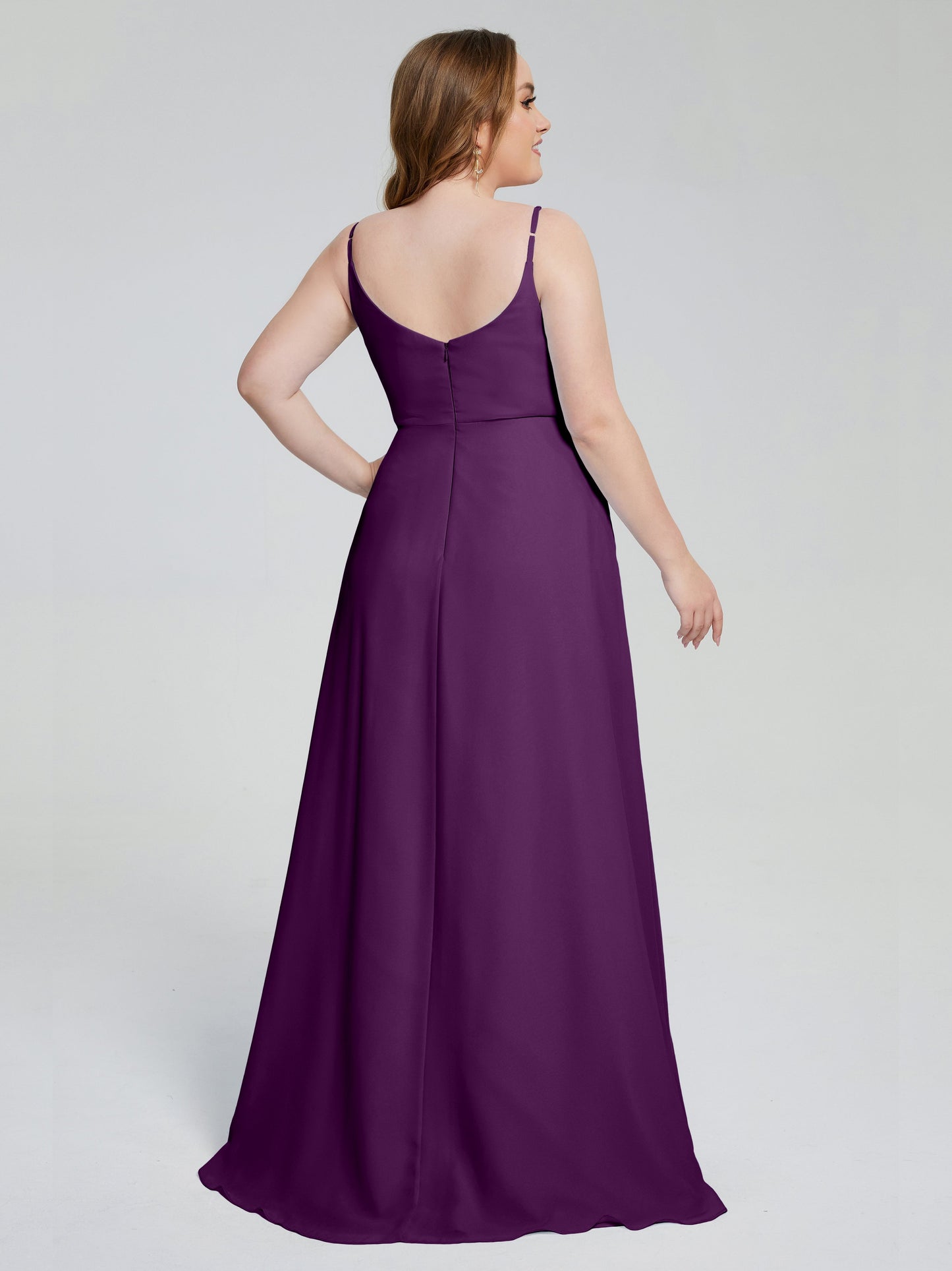Rachel Sleeveless Split Plus Size Long Bridesmaid Dresses