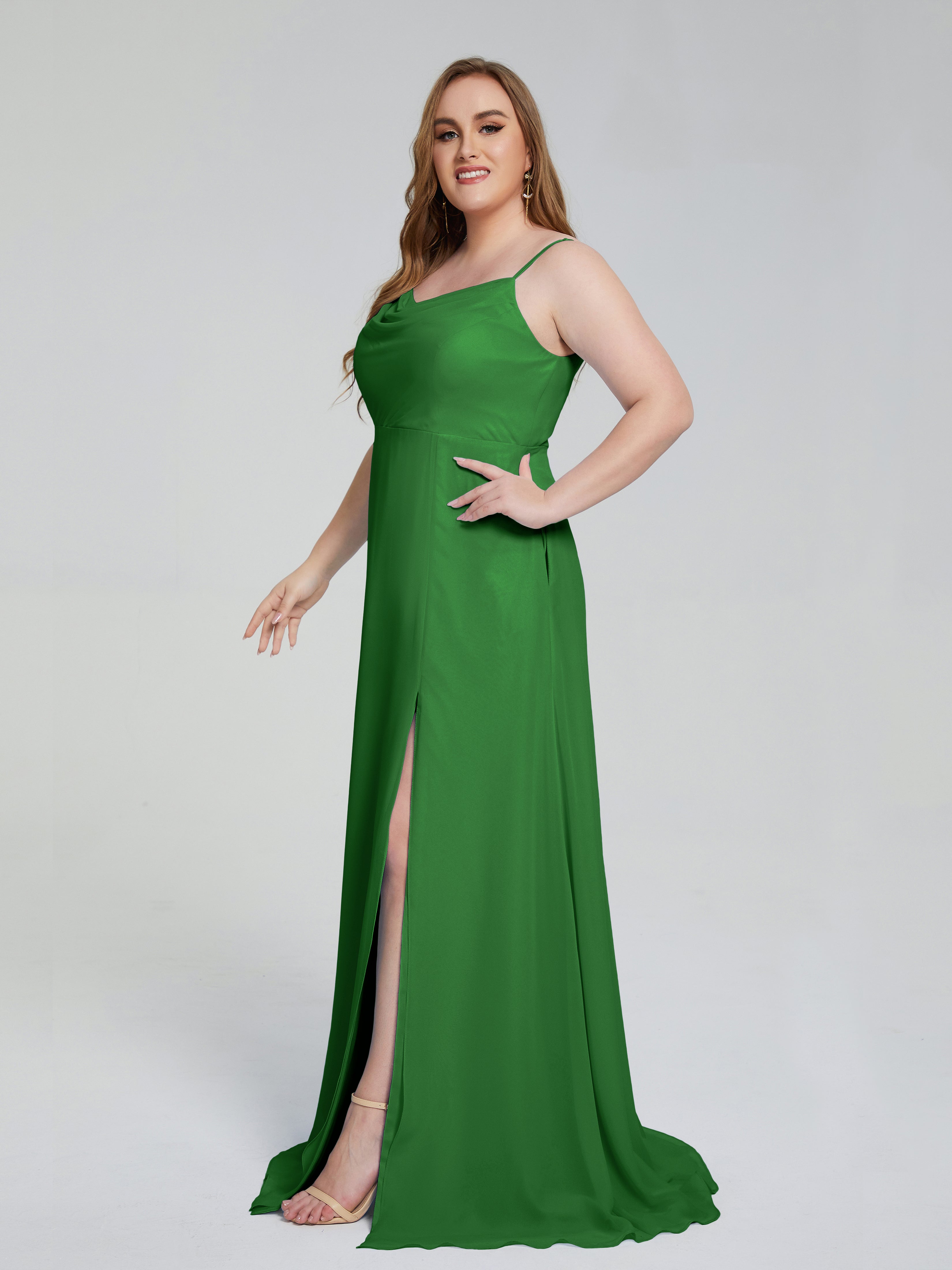 Rachel Sleeveless Split Plus Size Long Bridesmaid Dresses