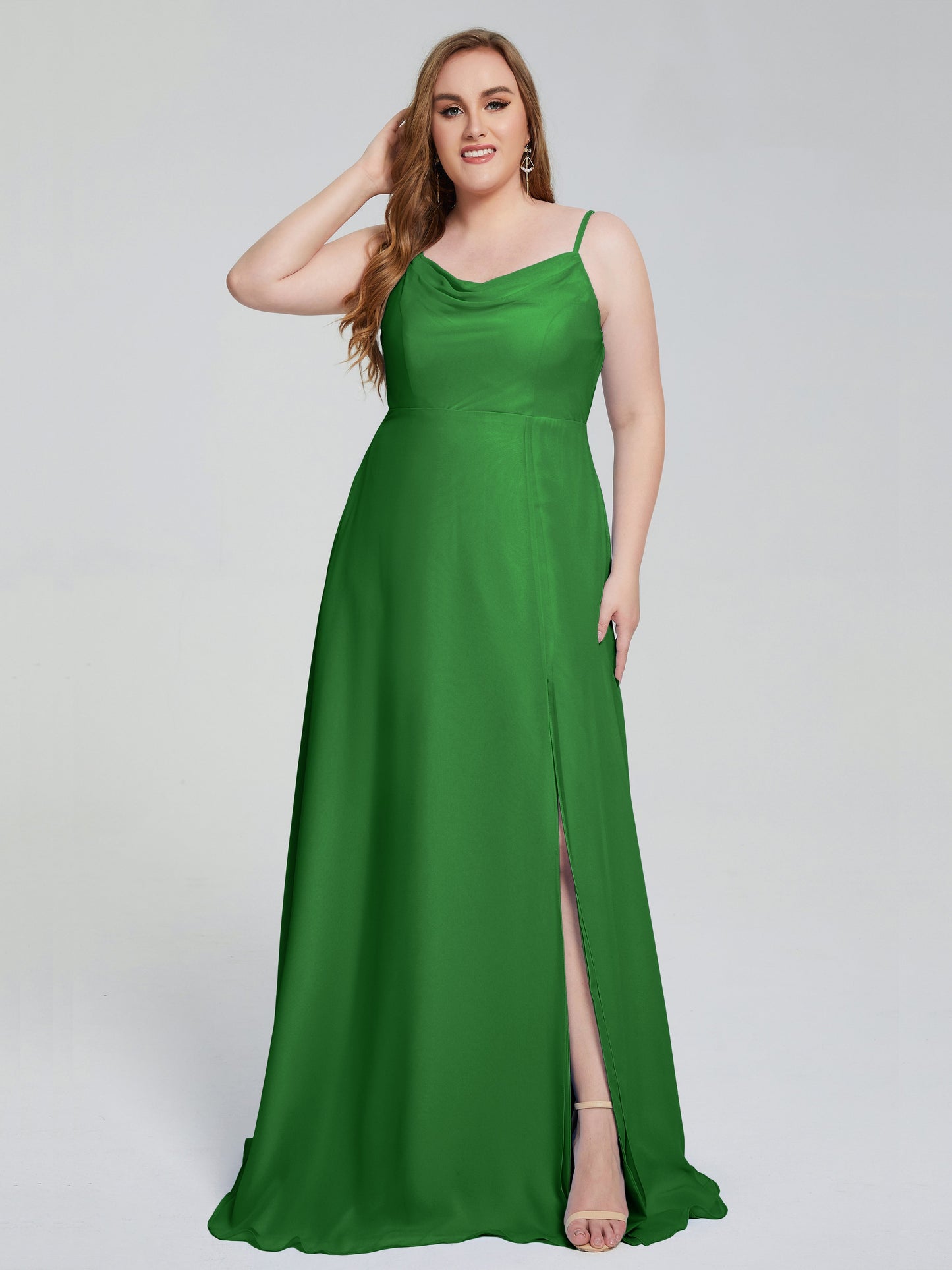 Rachel Sleeveless Split Plus Size Long Bridesmaid Dresses