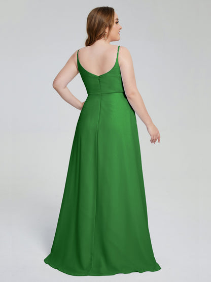 Rachel Sleeveless Split Plus Size Long Bridesmaid Dresses