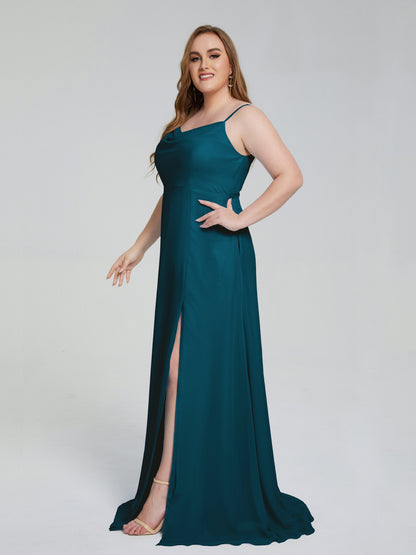 Rachel Sleeveless Split Plus Size Long Bridesmaid Dresses