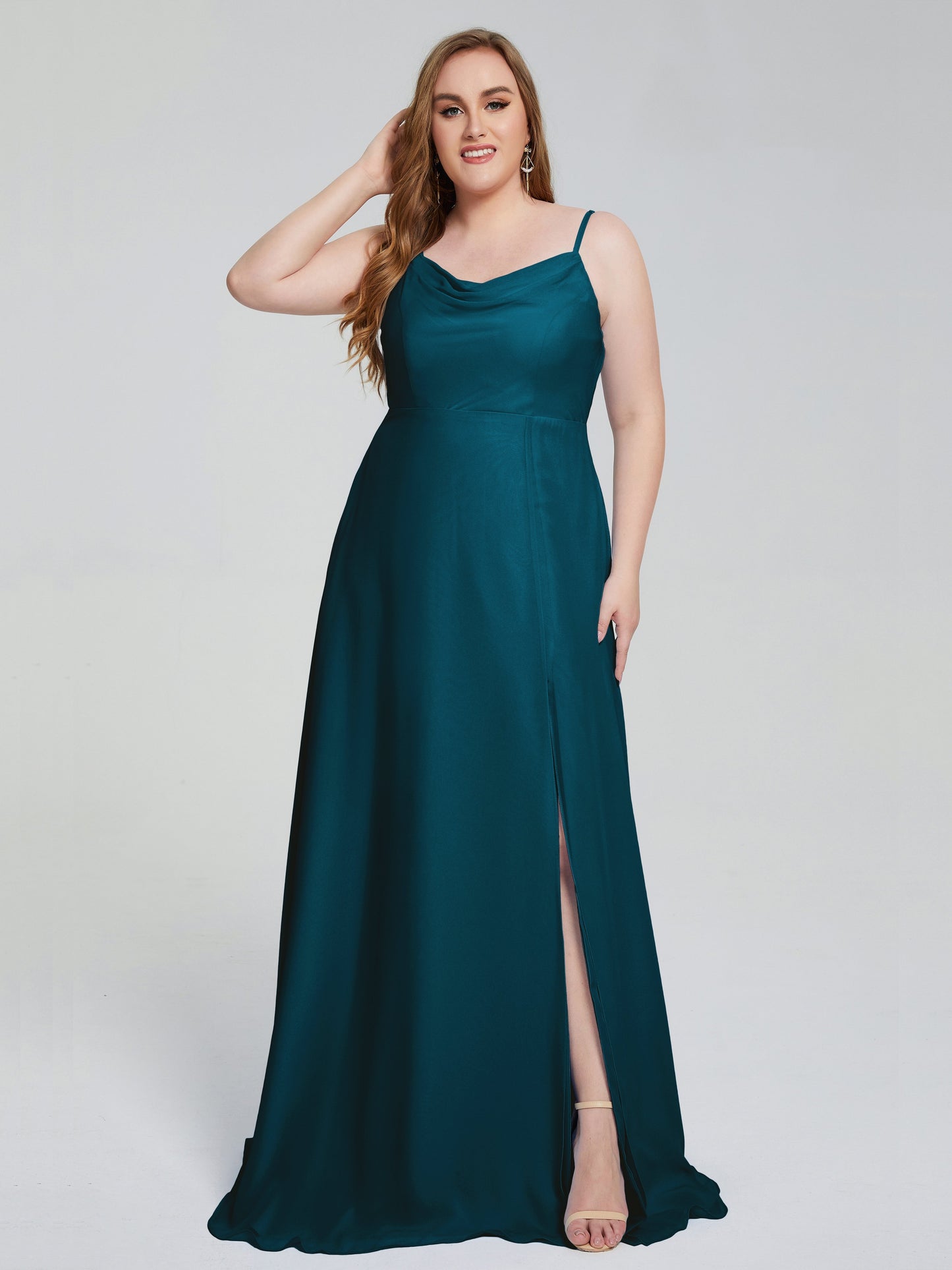 Rachel Sleeveless Split Plus Size Long Bridesmaid Dresses