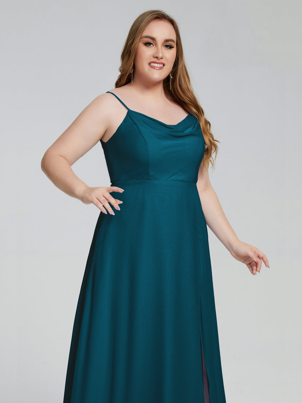 Rachel Sleeveless Split Plus Size Long Bridesmaid Dresses