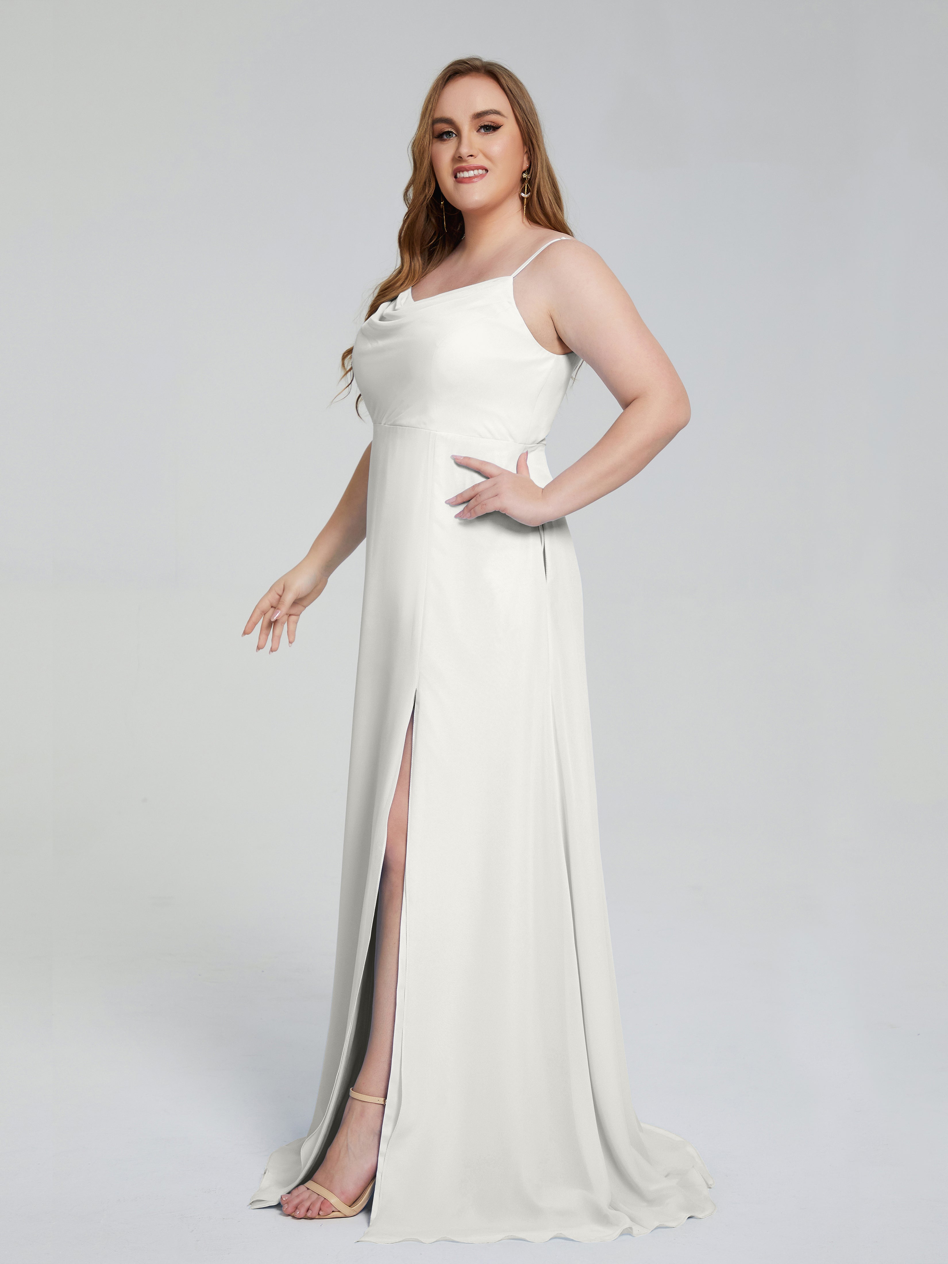 Rachel Sleeveless Split Plus Size Long Bridesmaid Dresses